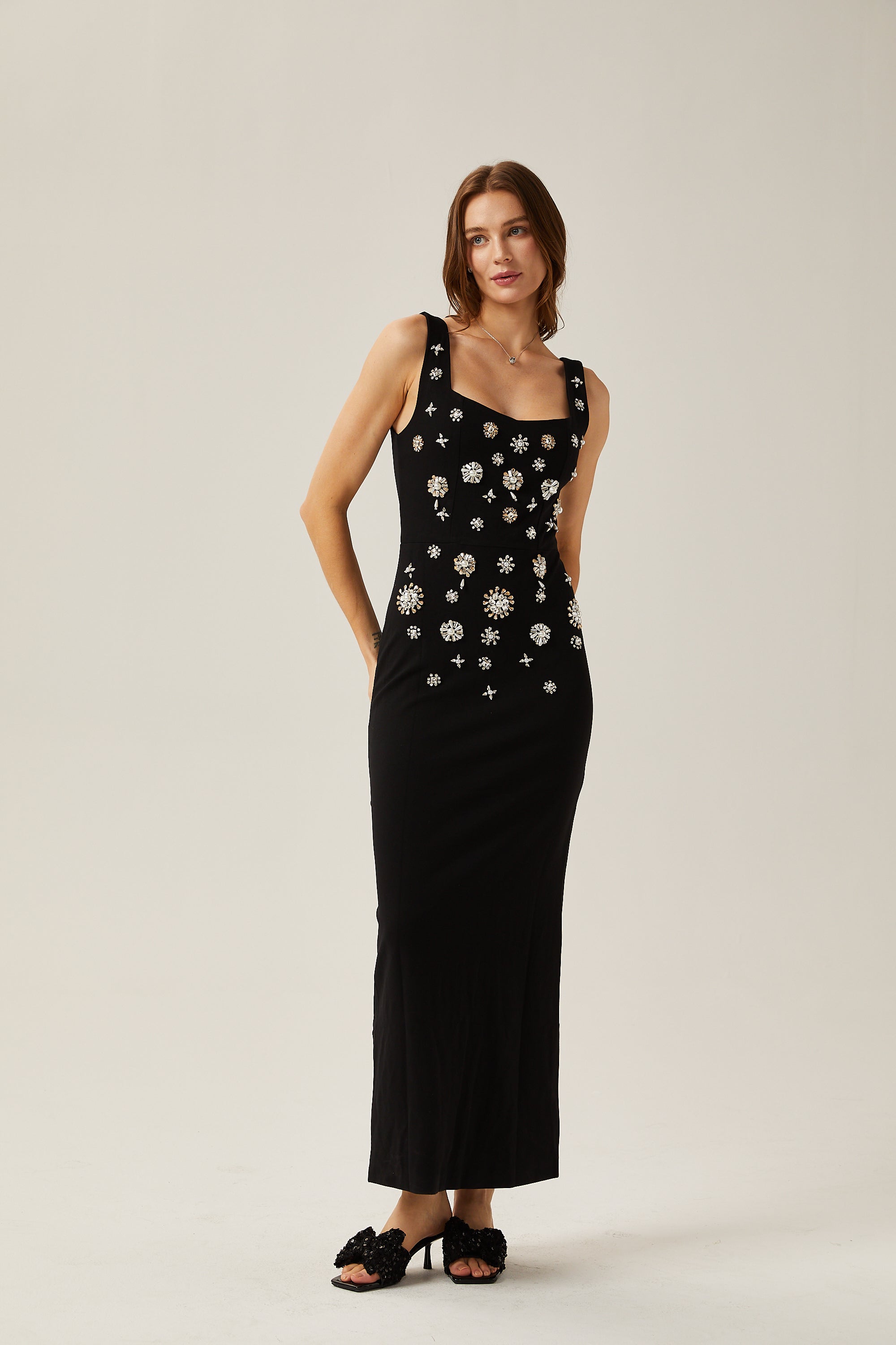 Juliette crystal-embellished sleeveless maxi dress