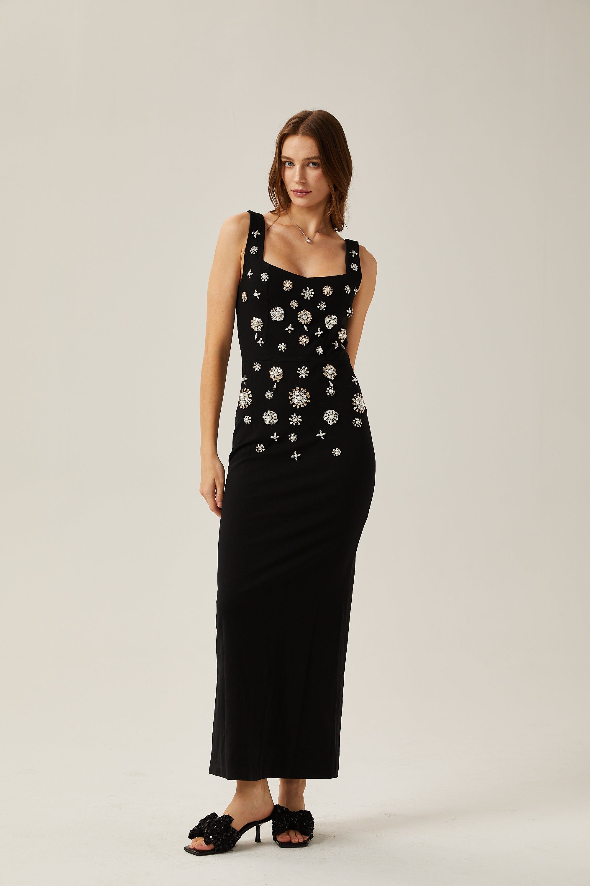 Juliette crystal-embellished sleeveless maxi dress