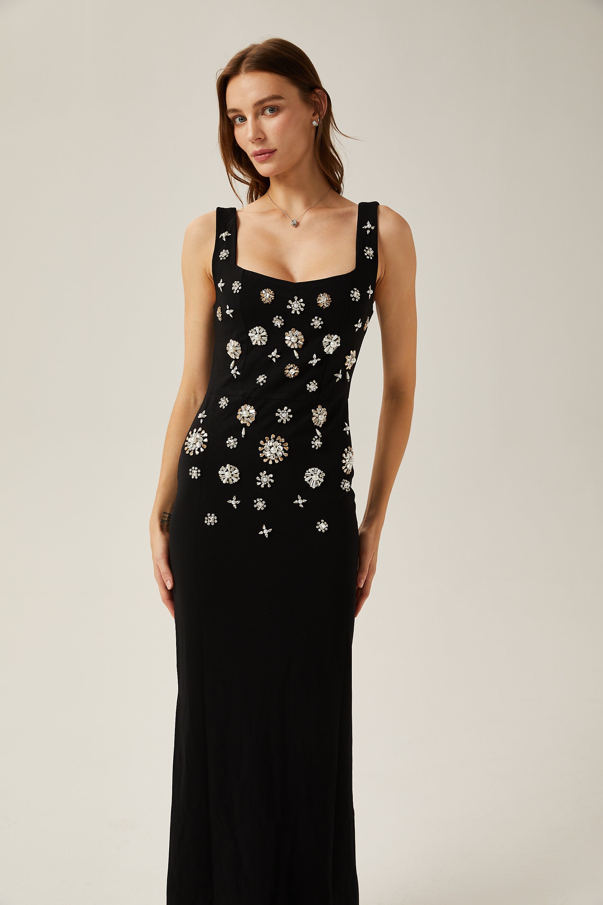 Juliette crystal-embellished sleeveless maxi dress