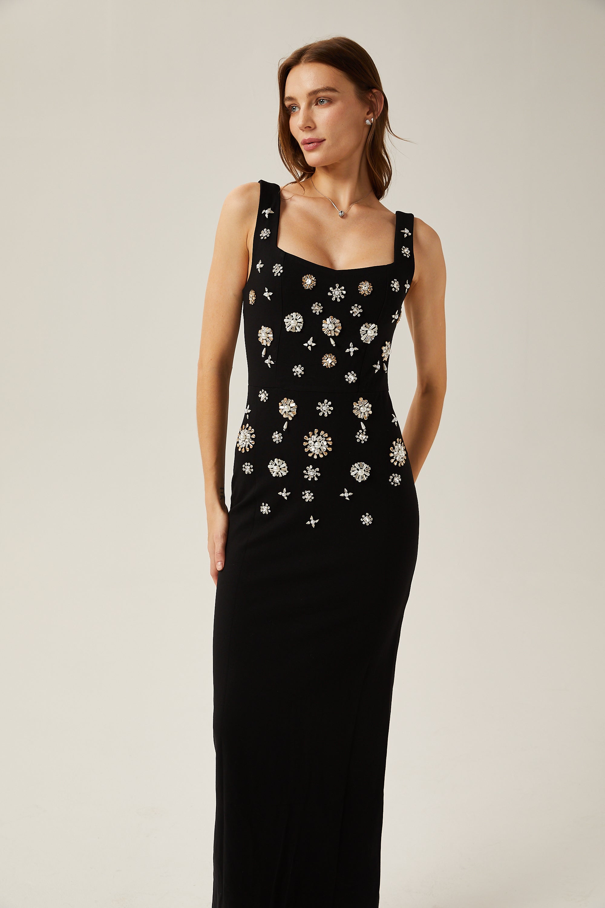 Juliette crystal-embellished sleeveless maxi dress