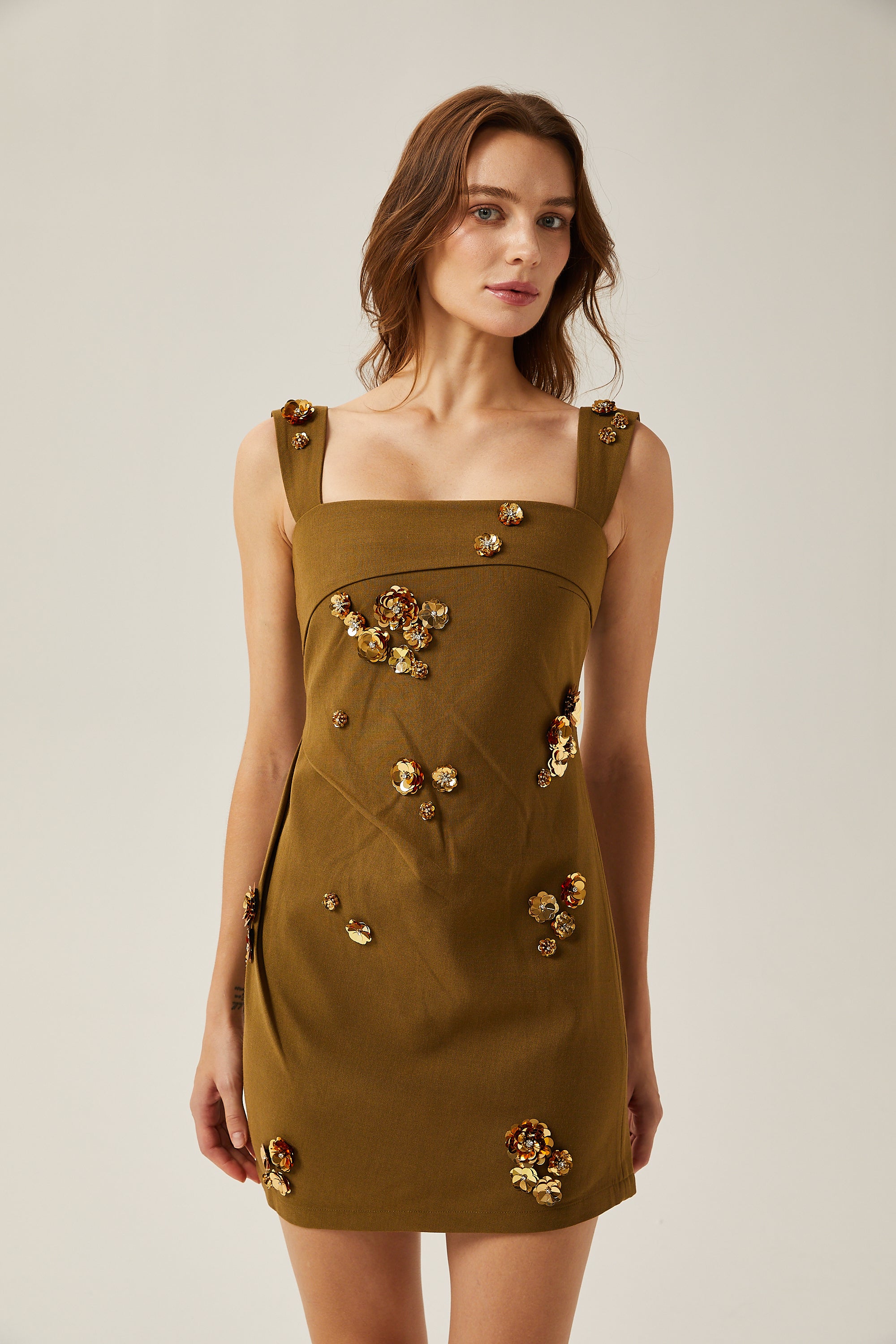 Alize floral embellished mini dress