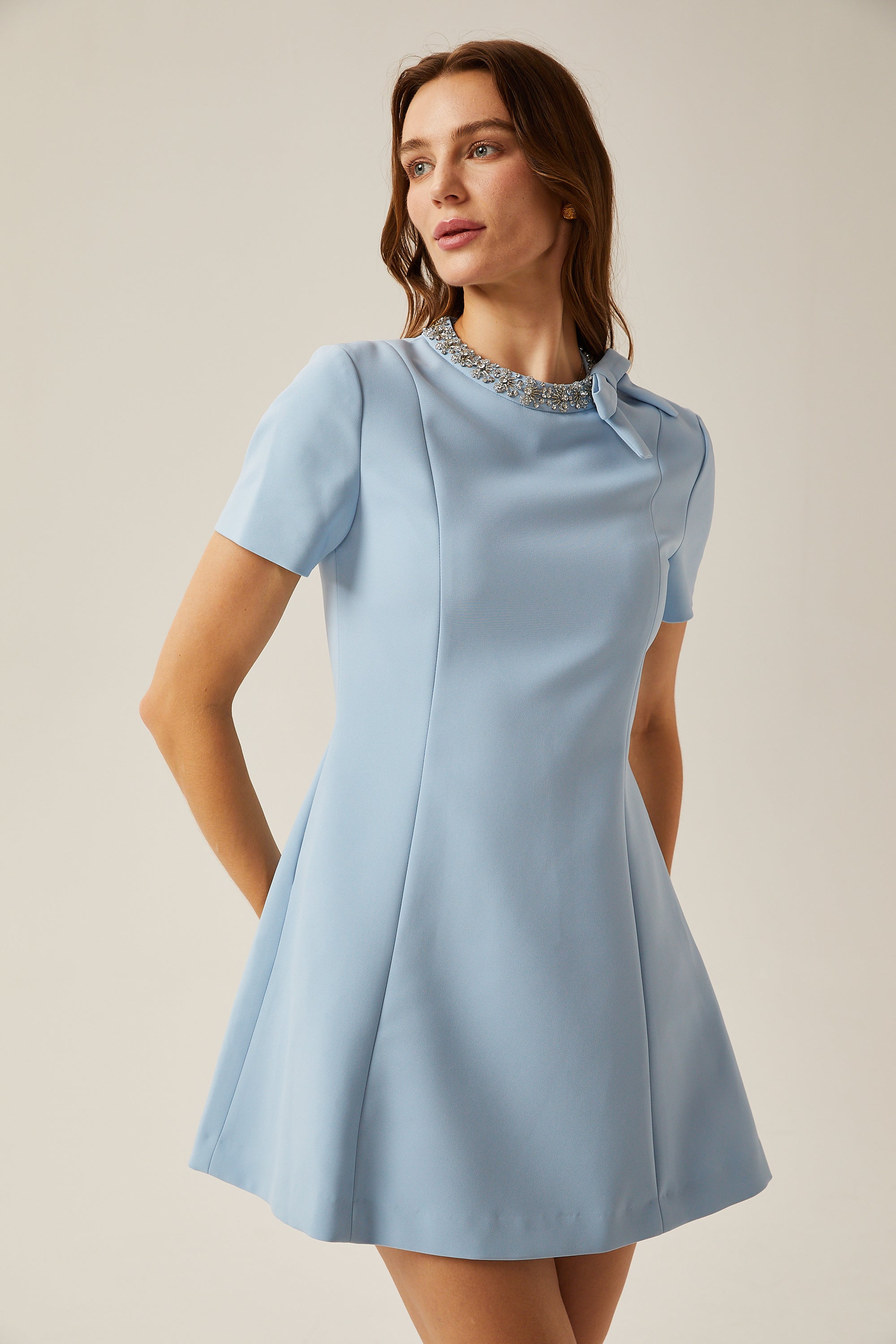 Thérèse bowknot embellished mini dress