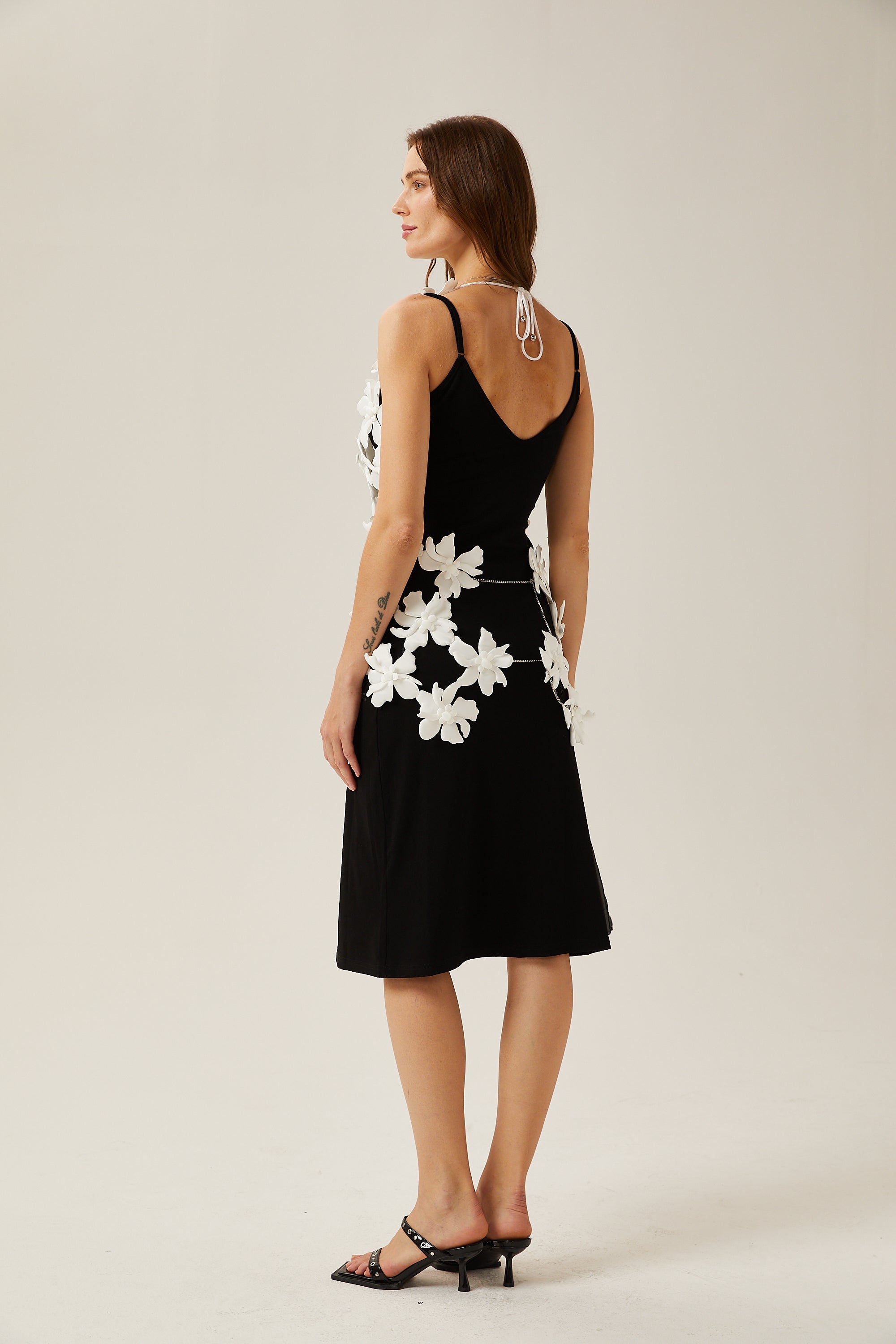 Colette white faux-flower cut-out top