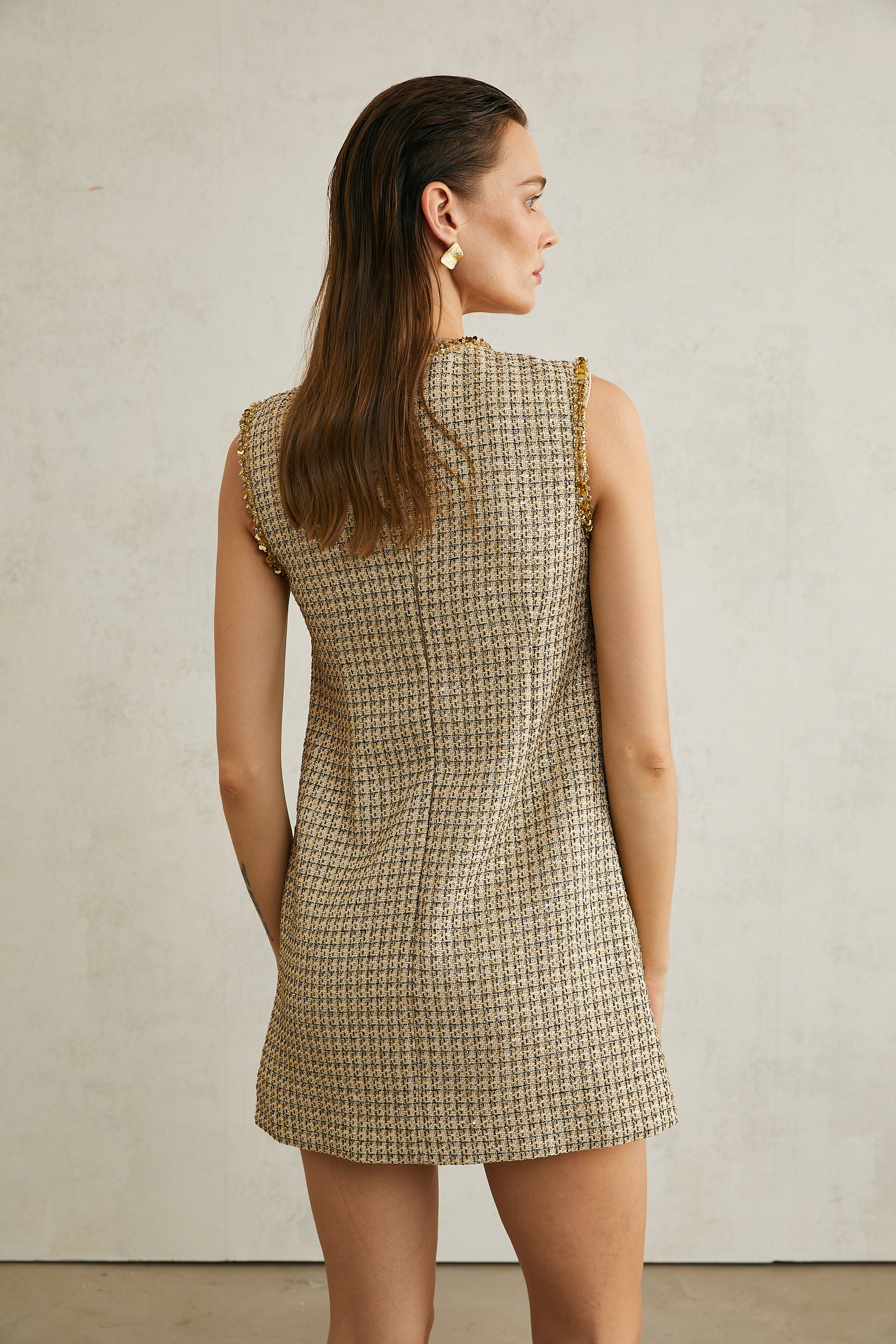 Éléonore tweed sleeveless mini dress