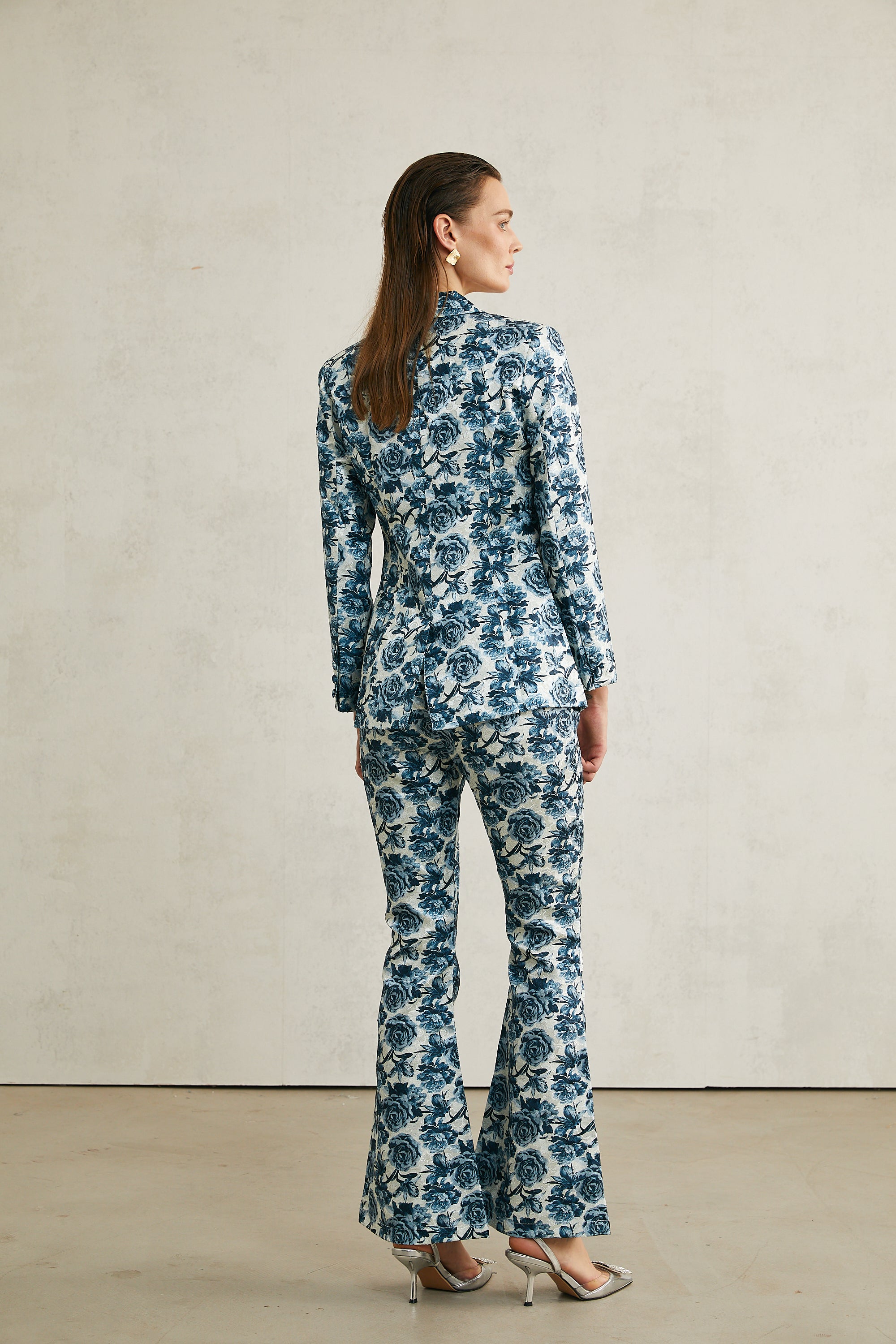 Morgane floral-print jacket & trousers matching set