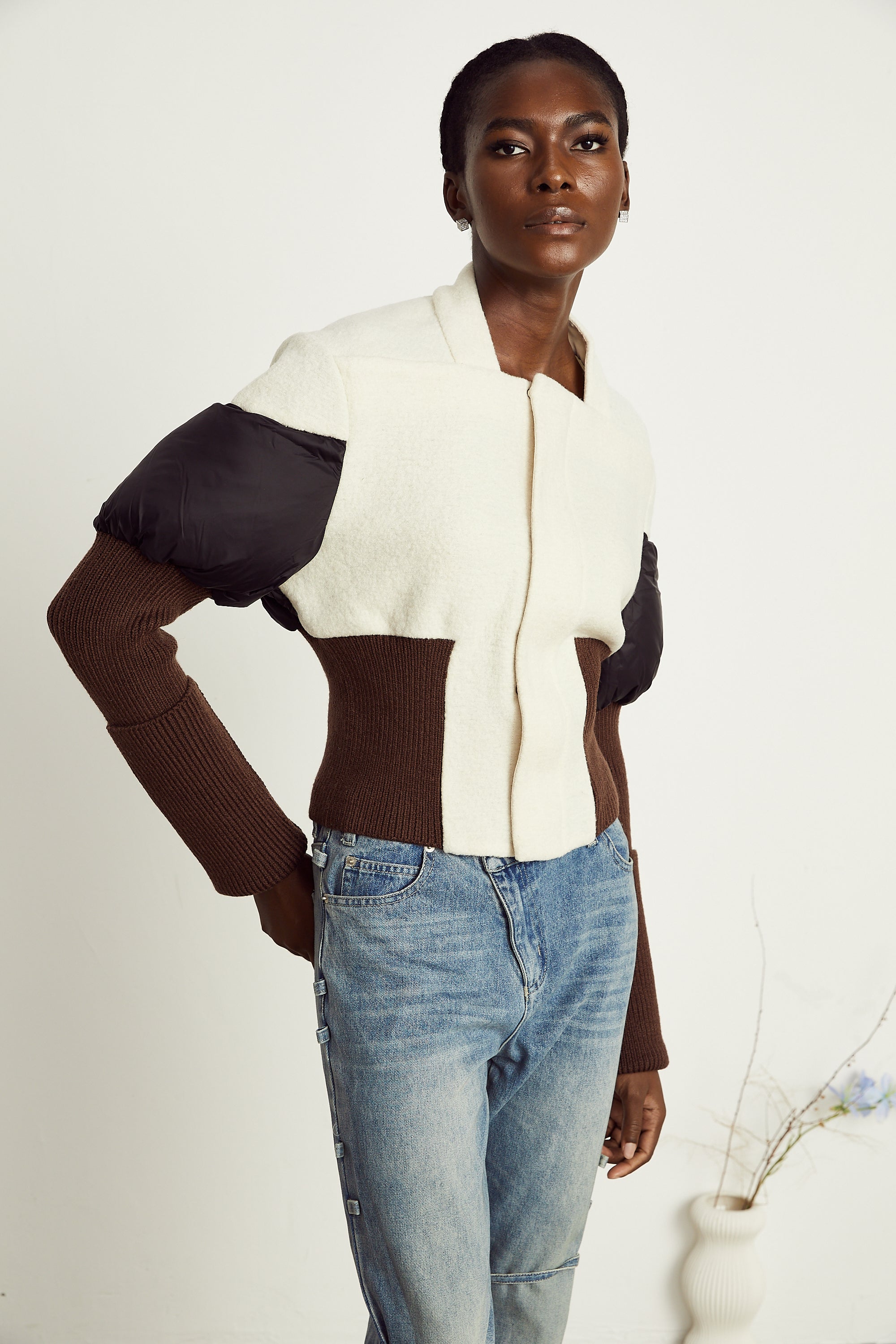 Ghislaine cropped panelled jacket