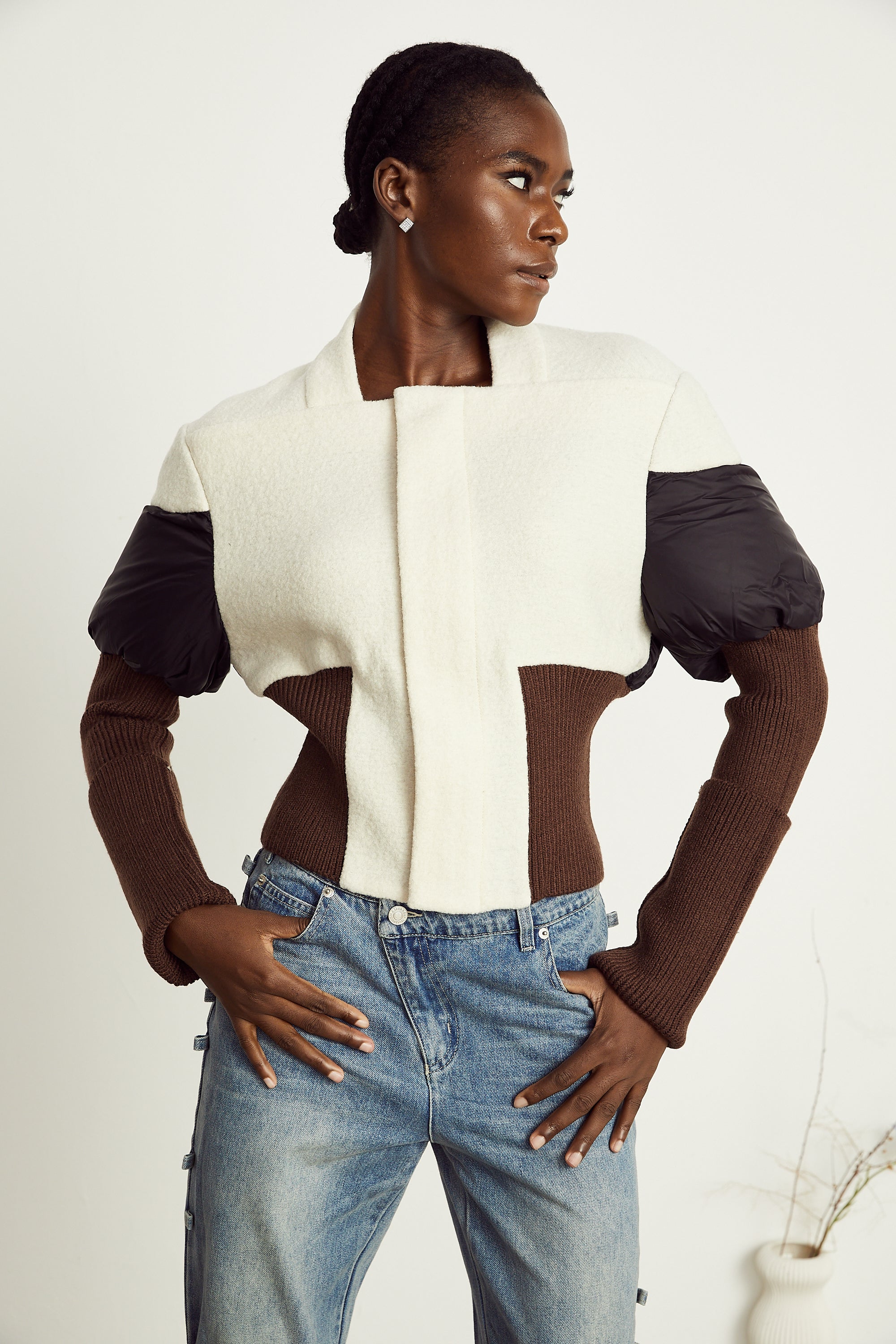 Ghislaine cropped panelled jacket