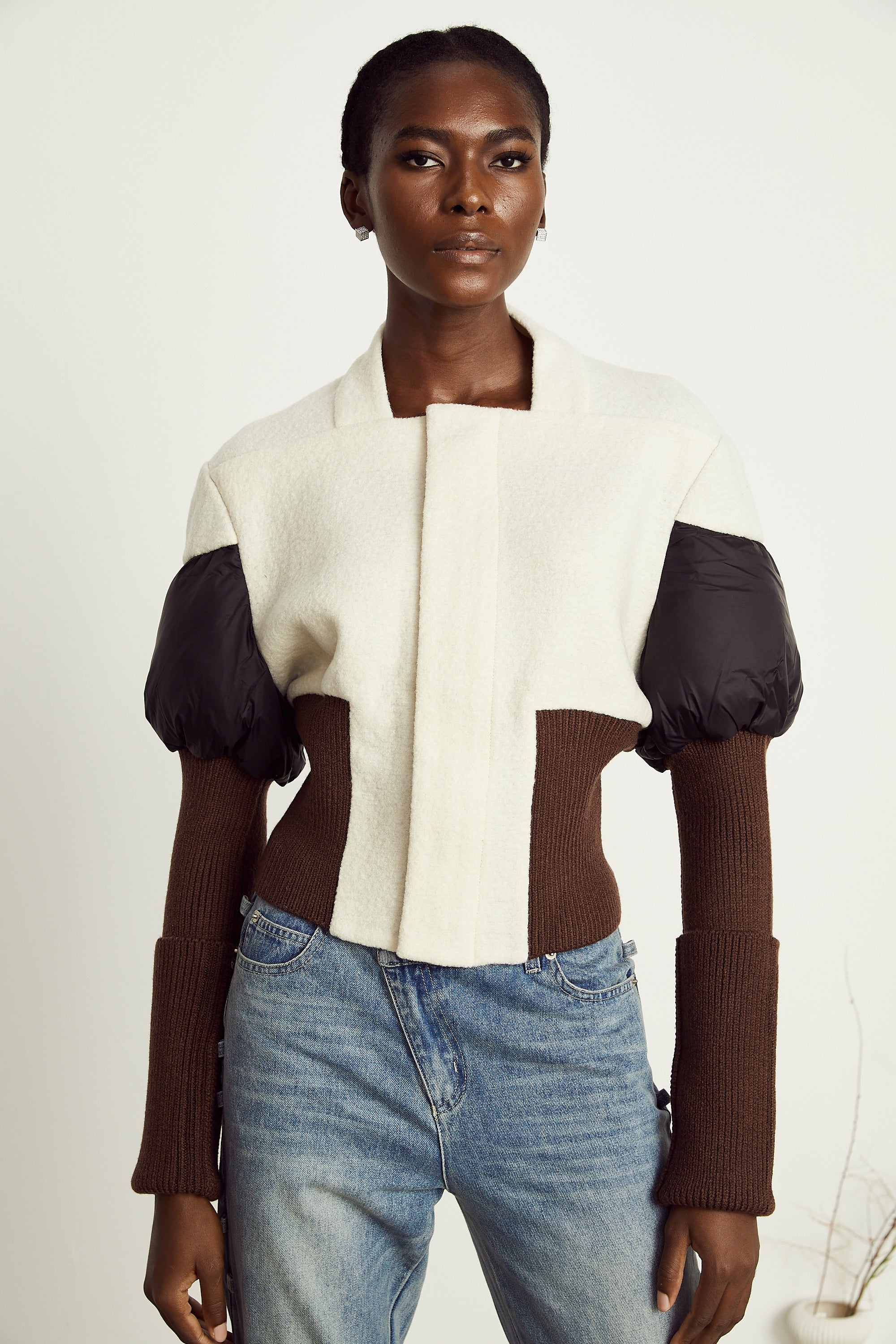 Ghislaine cropped panelled jacket