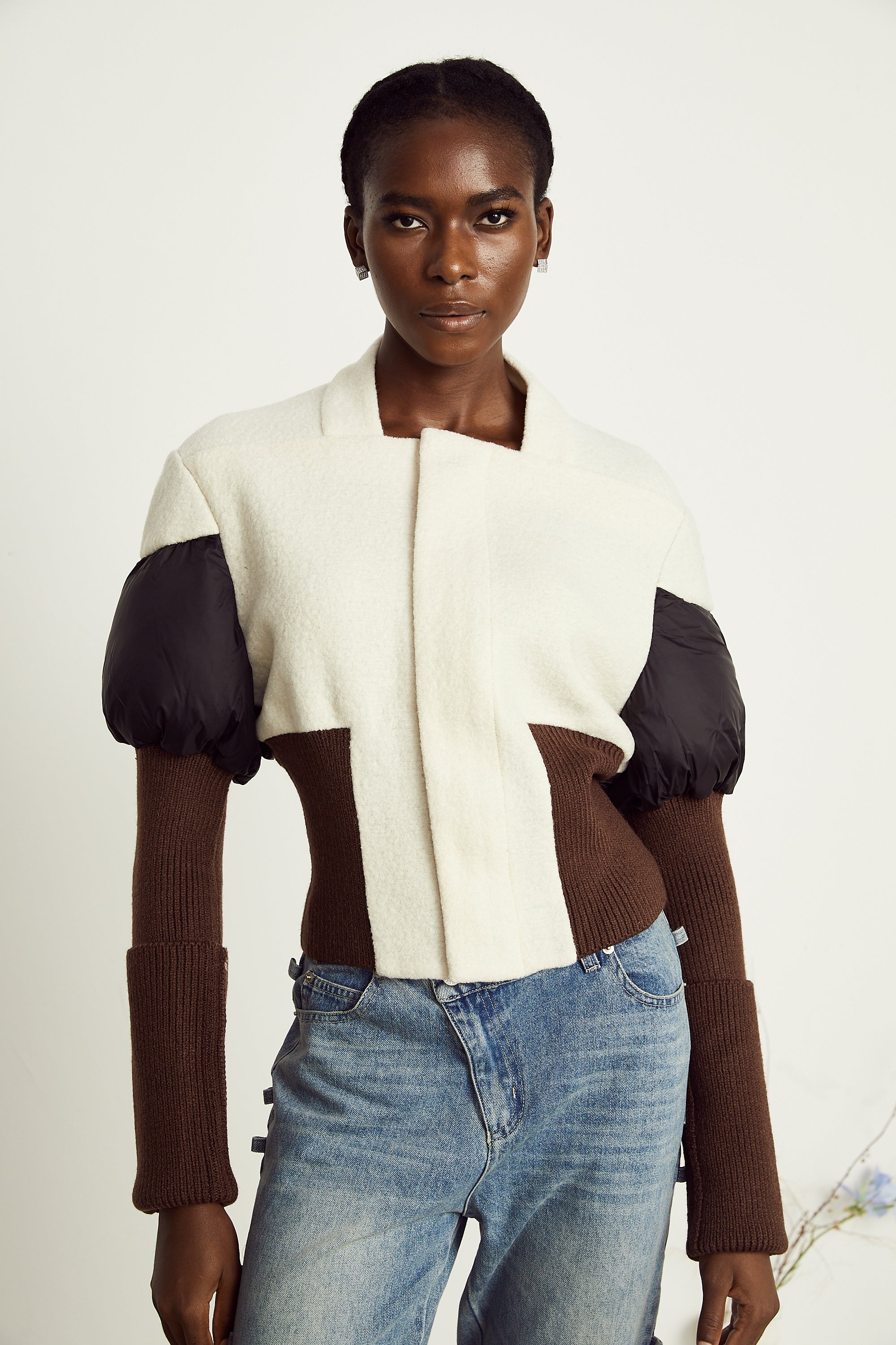 Ghislaine cropped panelled jacket