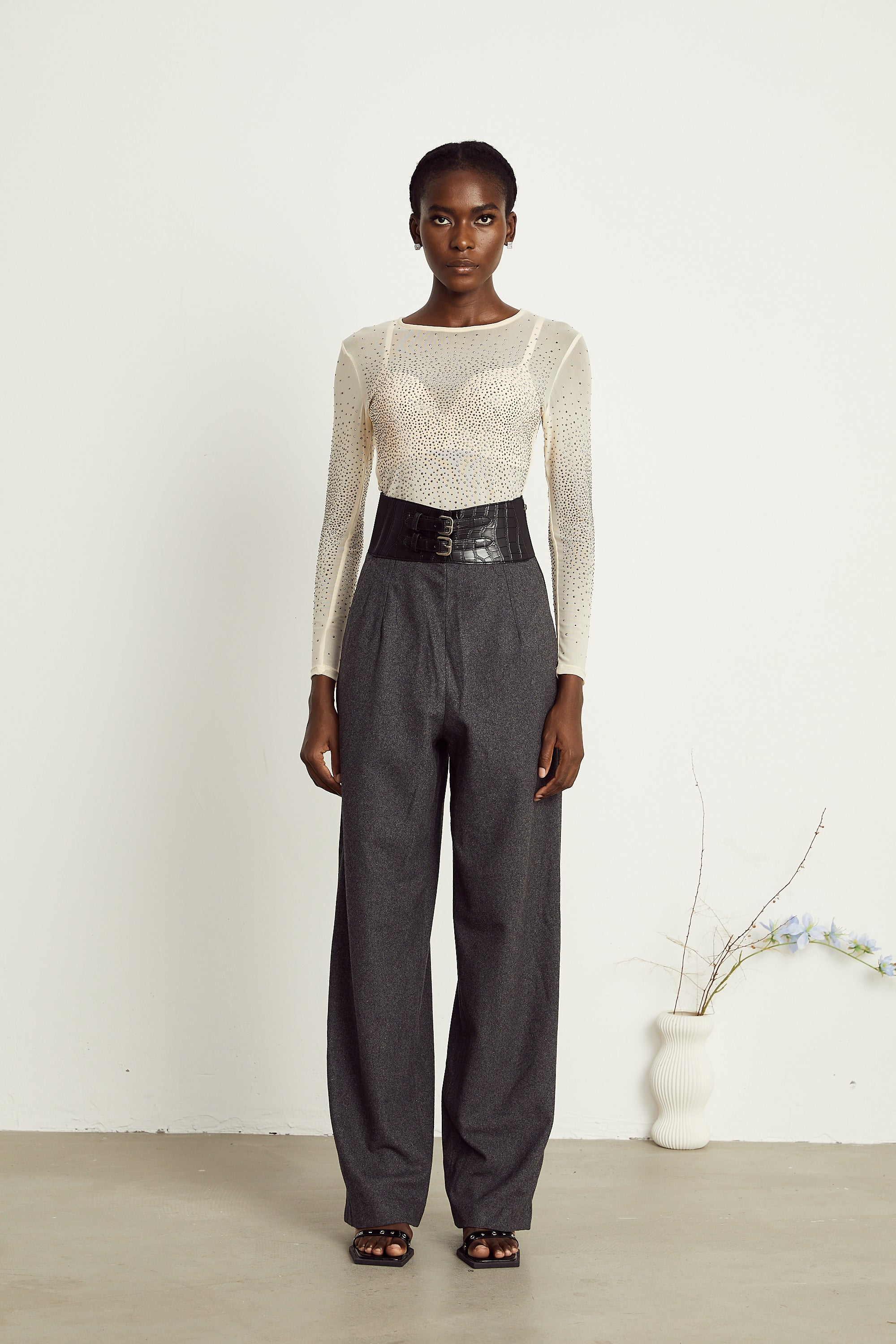 Colette double-buckle trousers