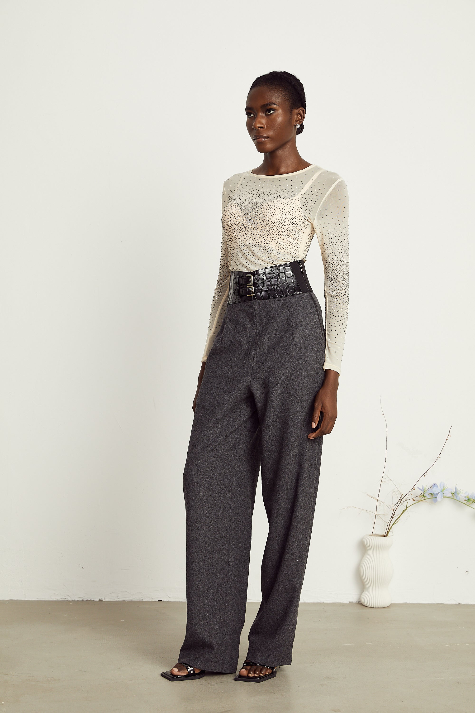 Colette double-buckle trousers