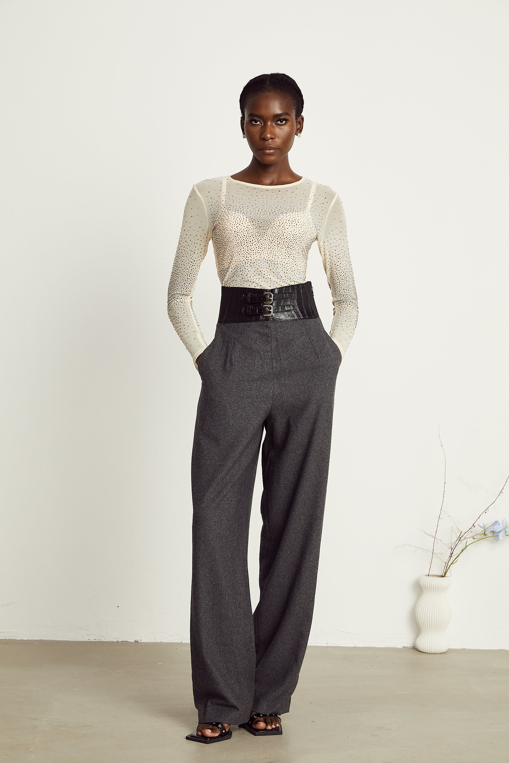 Colette double-buckle trousers