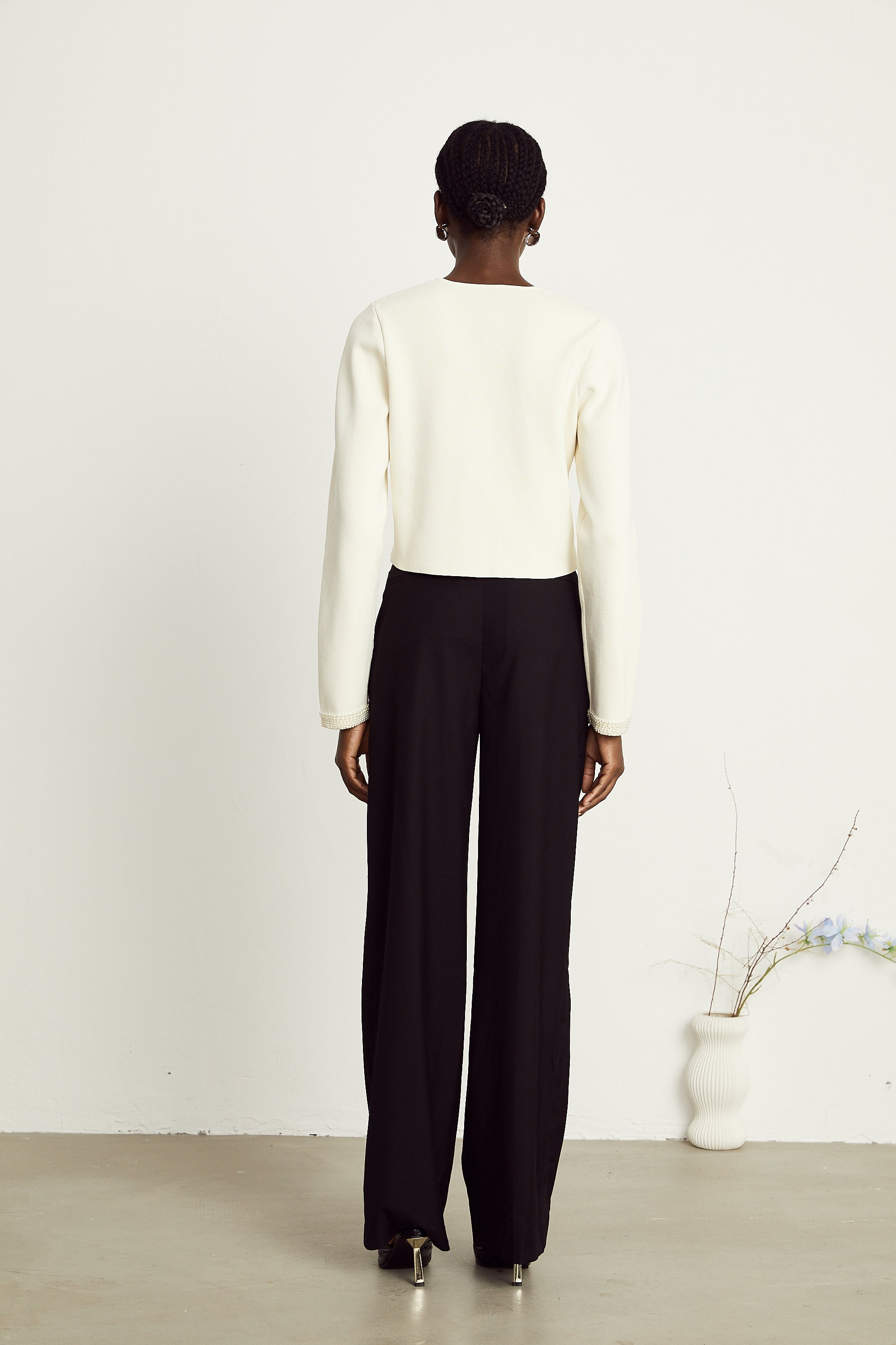 Calixte high-waist wide-leg trousers