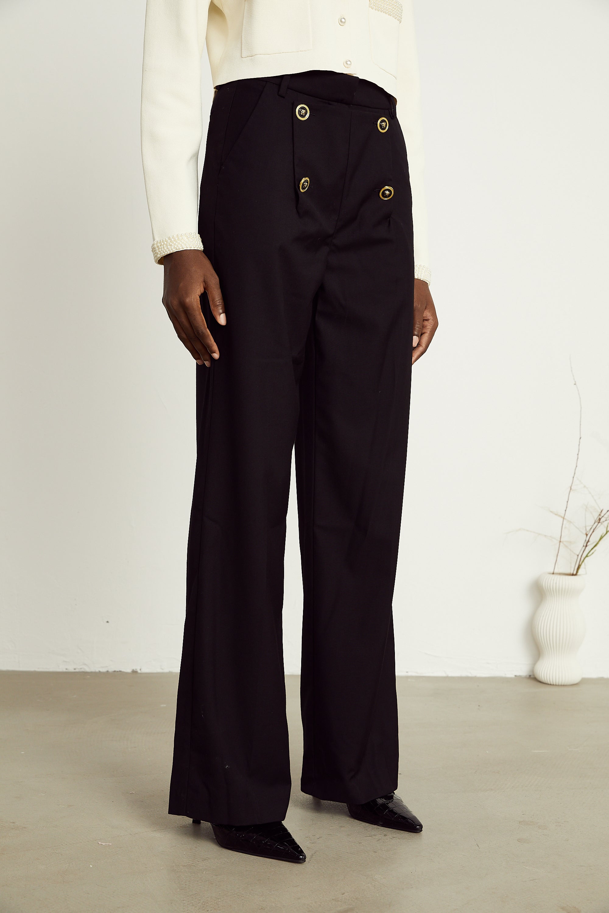 Calixte high-waist wide-leg trousers