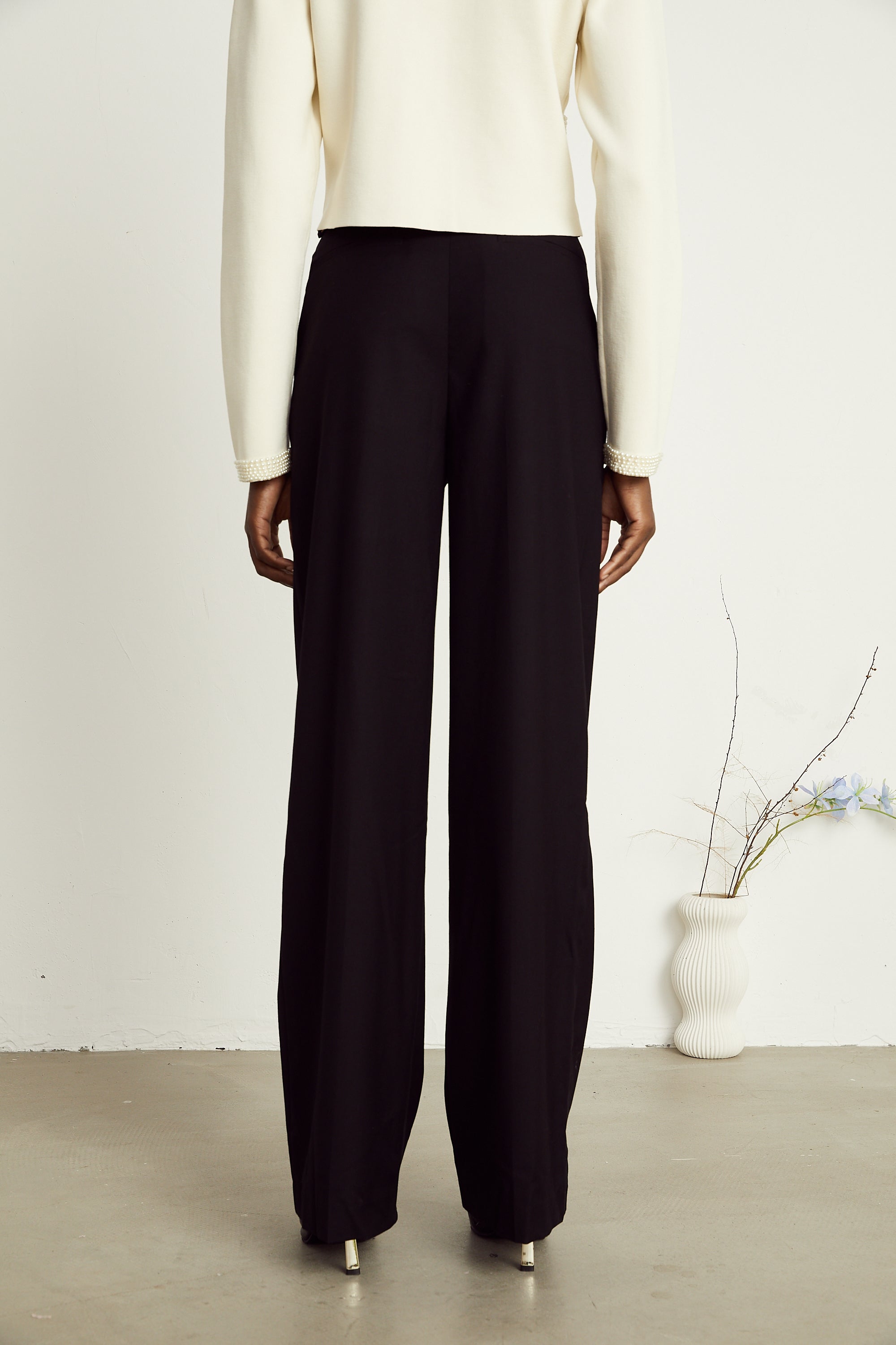 Calixte high-waist wide-leg trousers