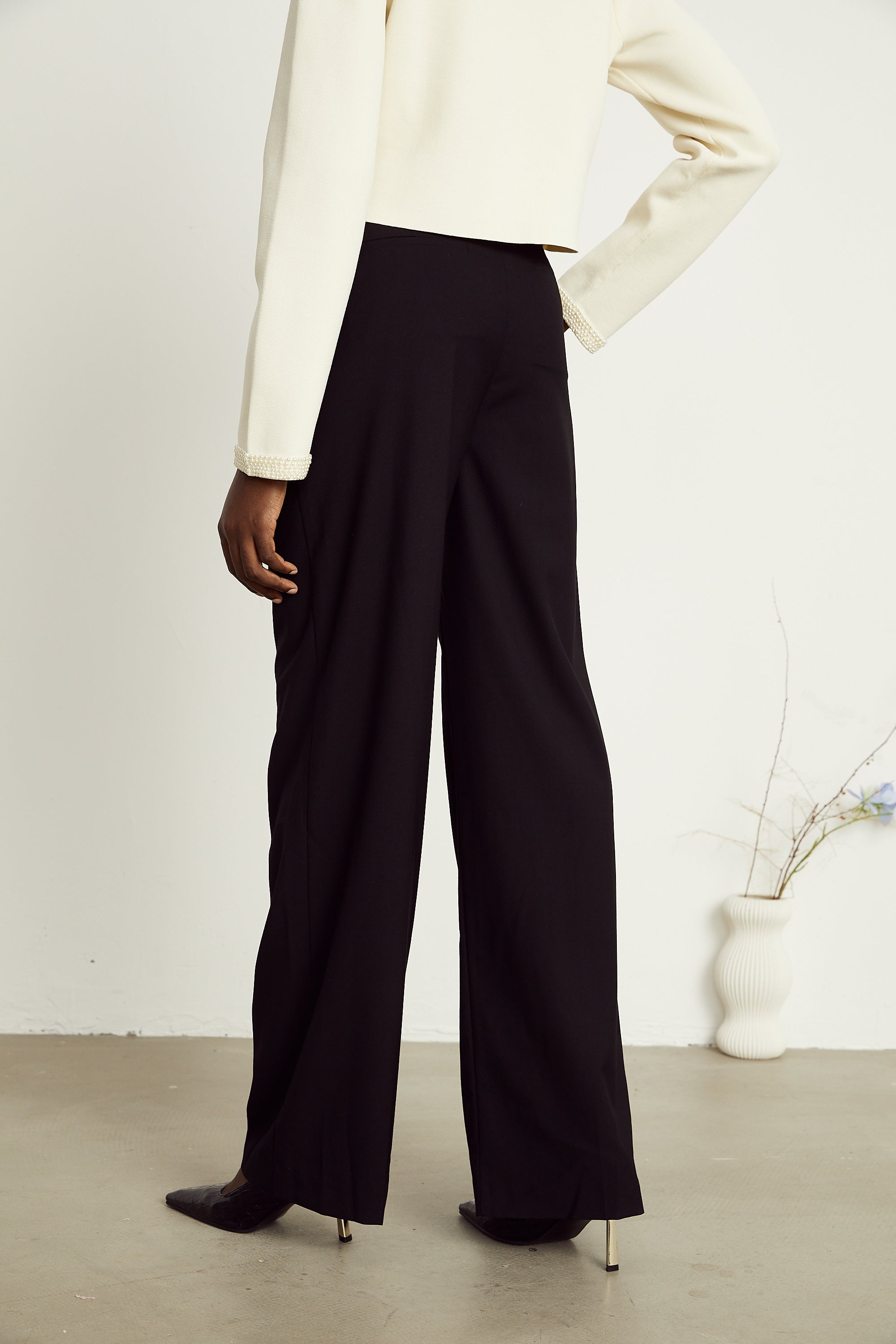 Calixte high-waist wide-leg trousers