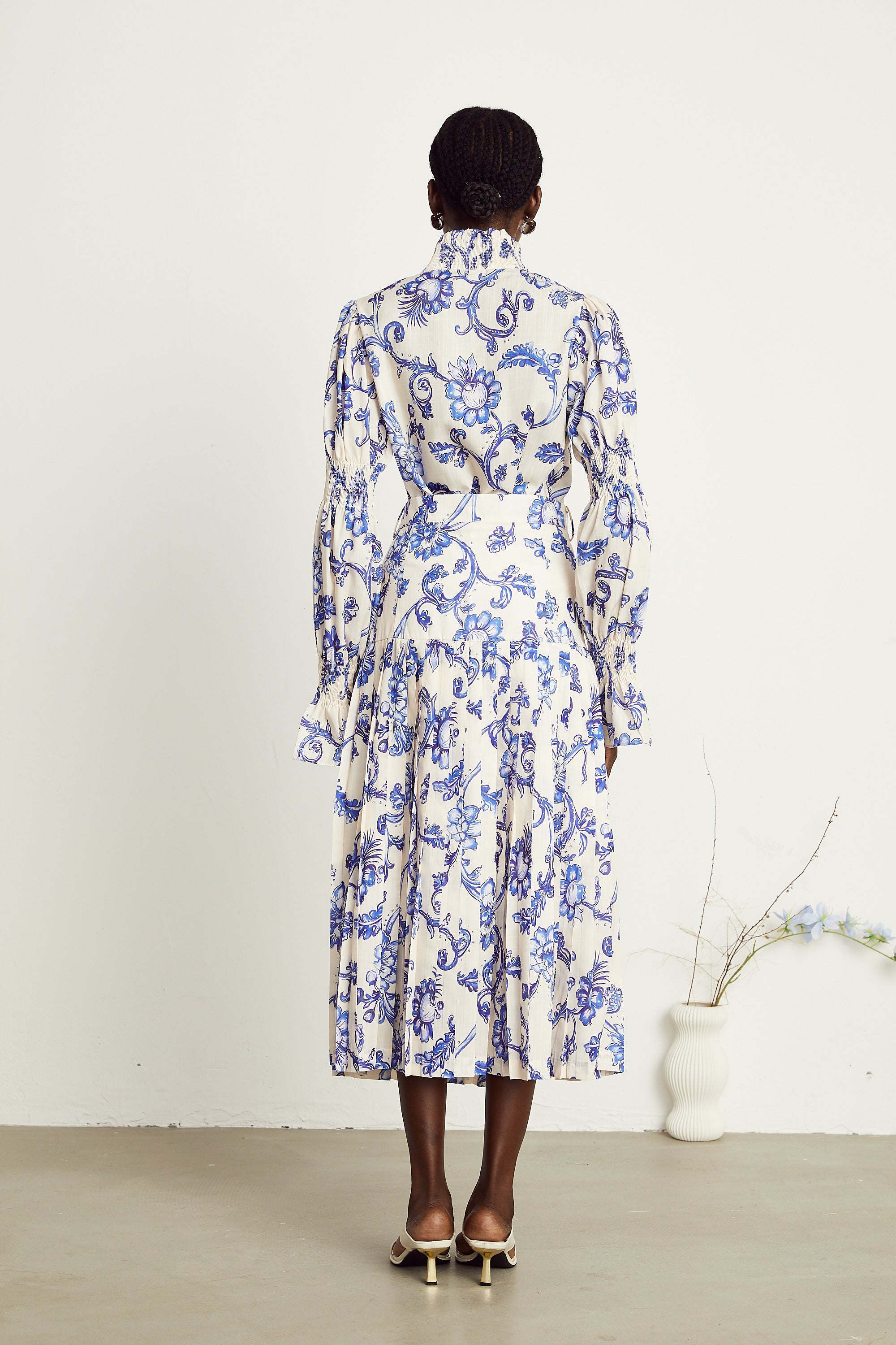 Ophélie floral-print pleated midi dress