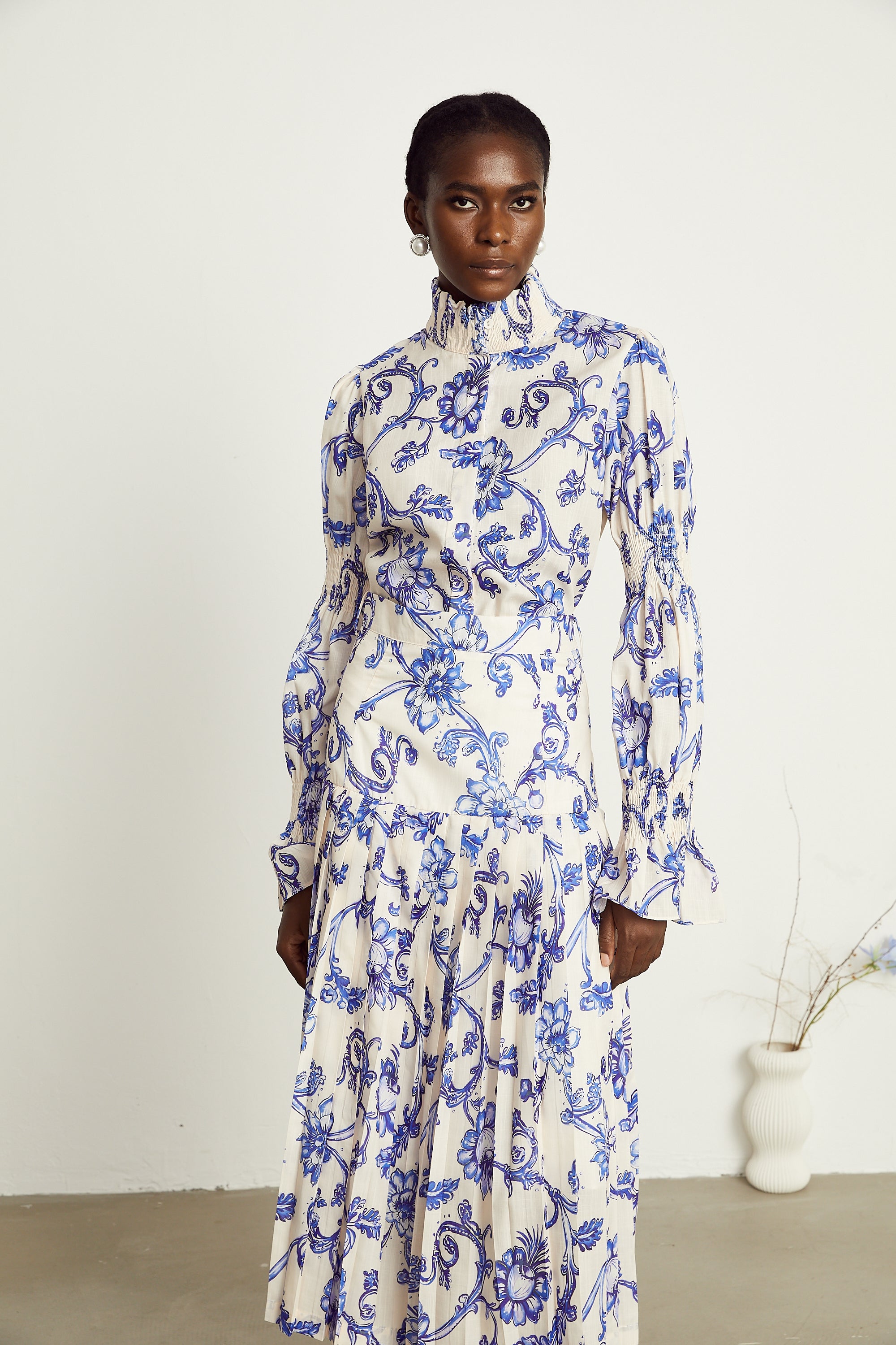 Ophélie floral-print pleated midi dress