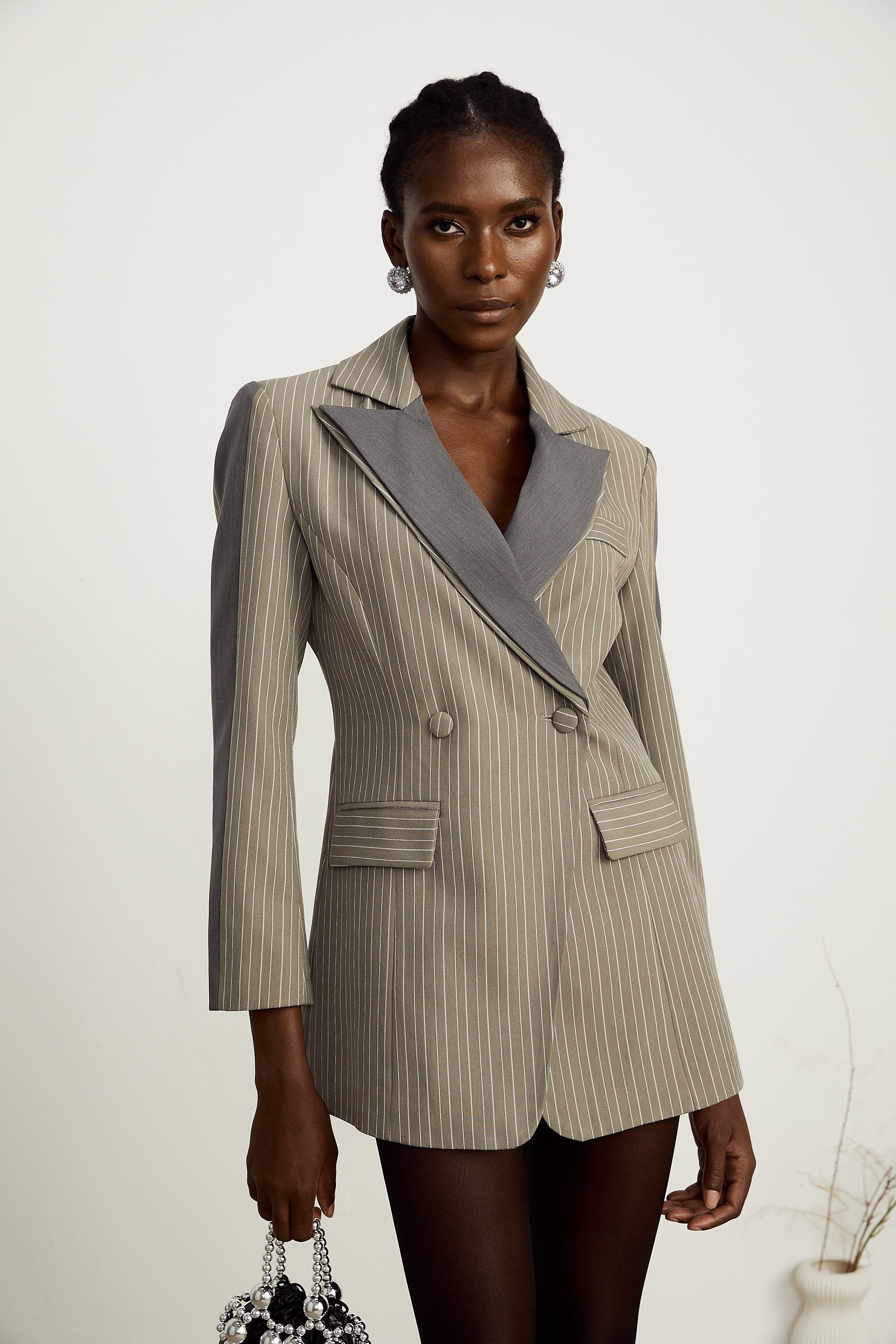 Georgia pinstripe panelled blazer