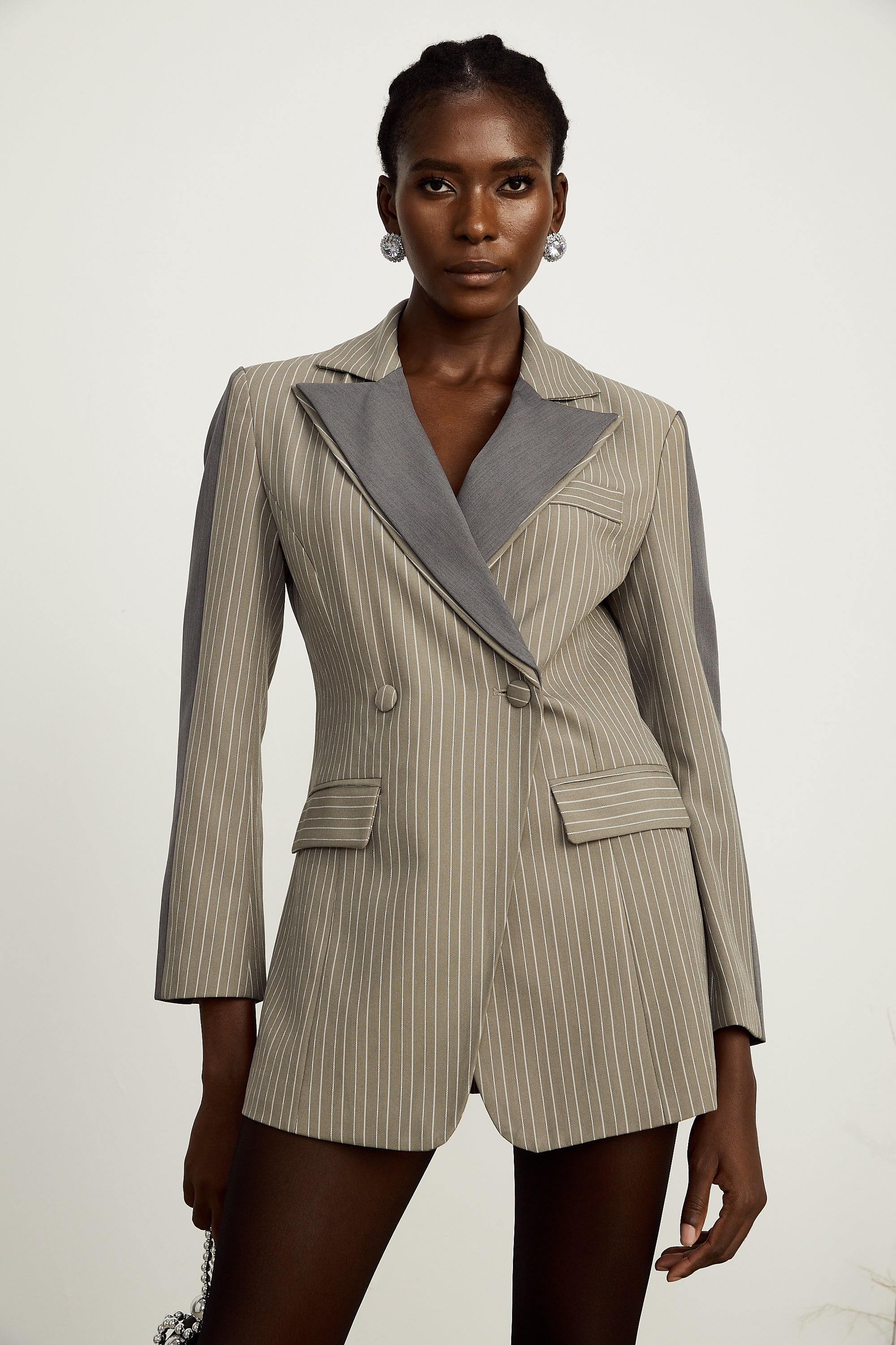 Georgia pinstripe panelled blazer