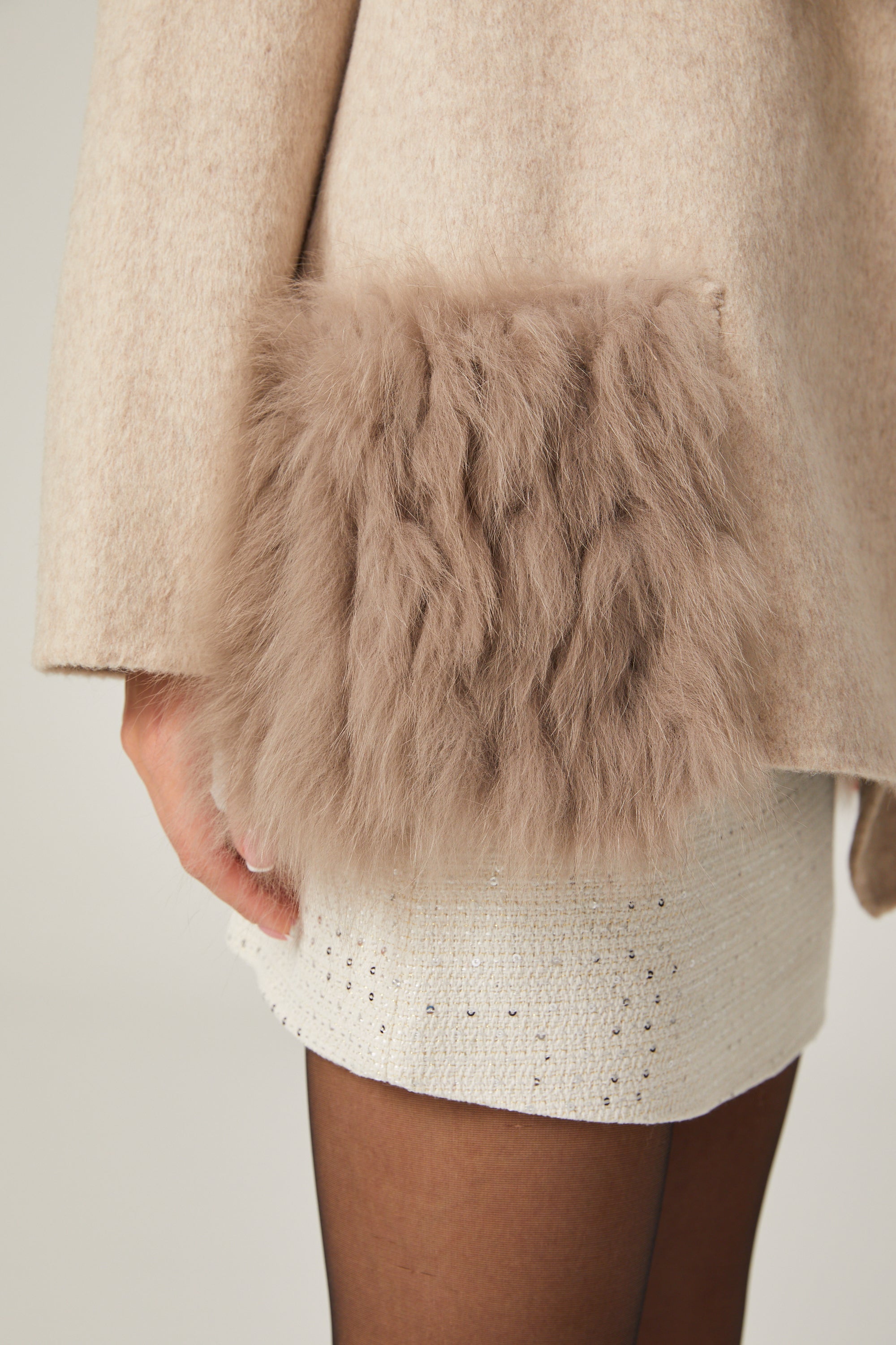 Arantxa wool fur oversized jacket