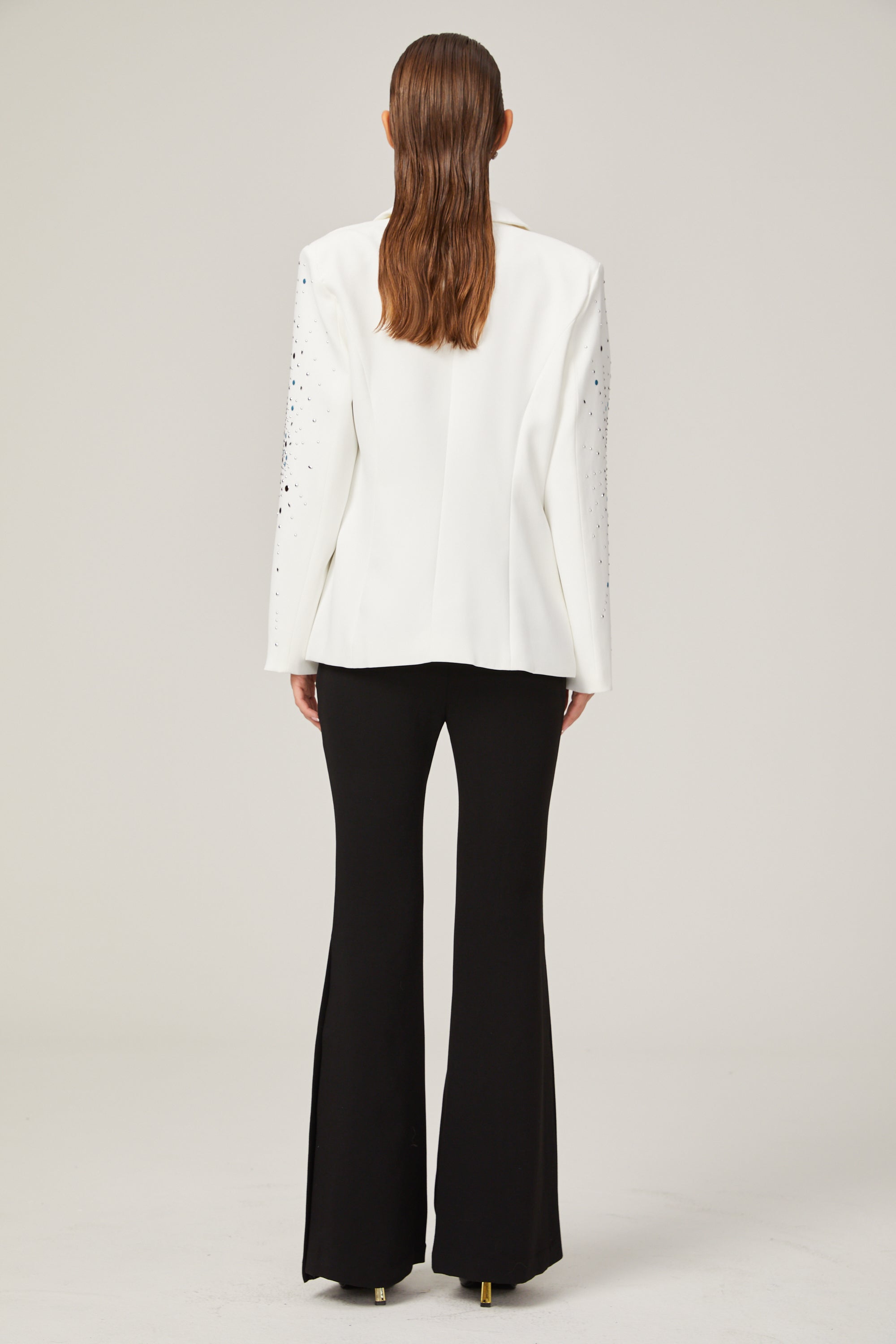 Jocelyne white rhinestone-embellished blazer