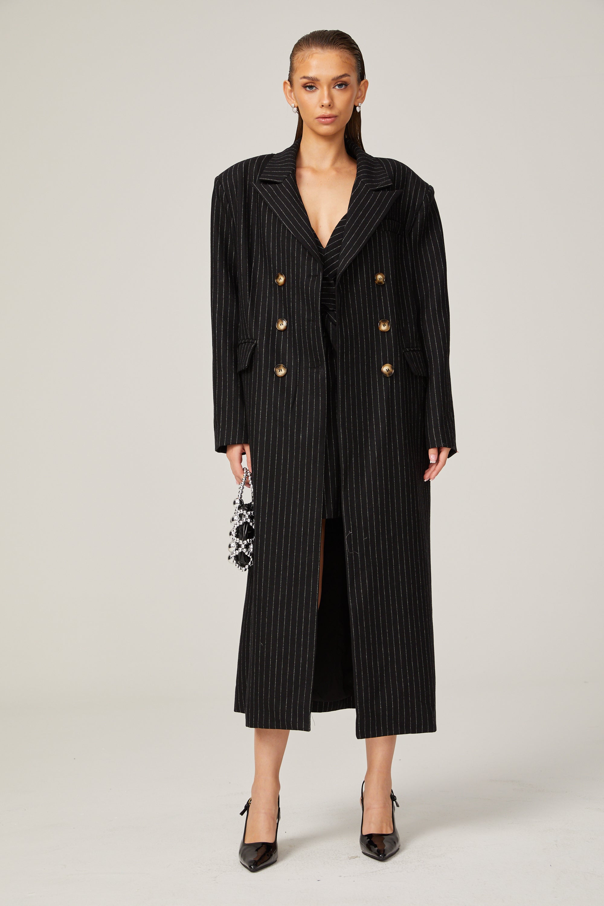 Sophie pinstripe-print coat