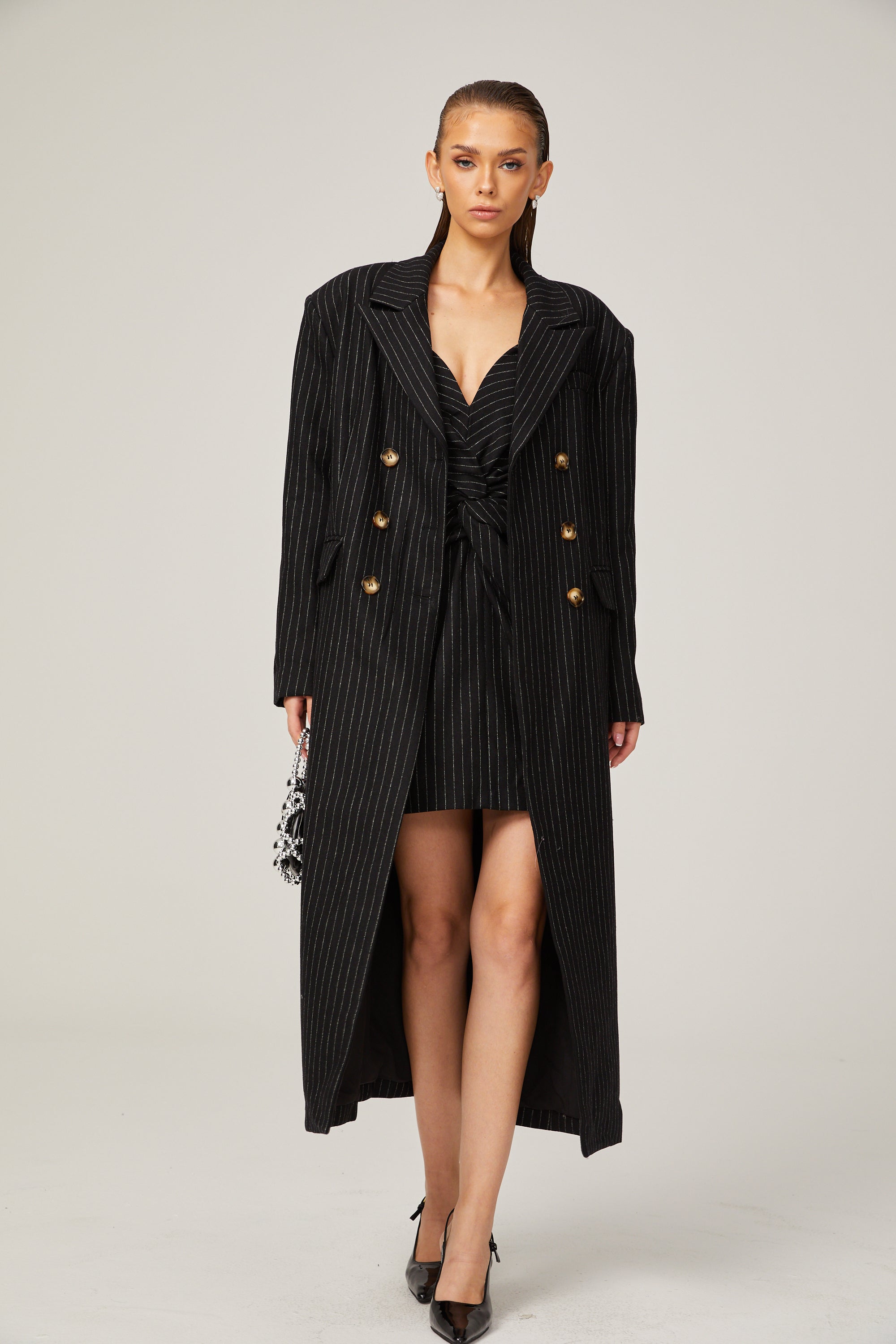 Sophie pinstripe-print coat