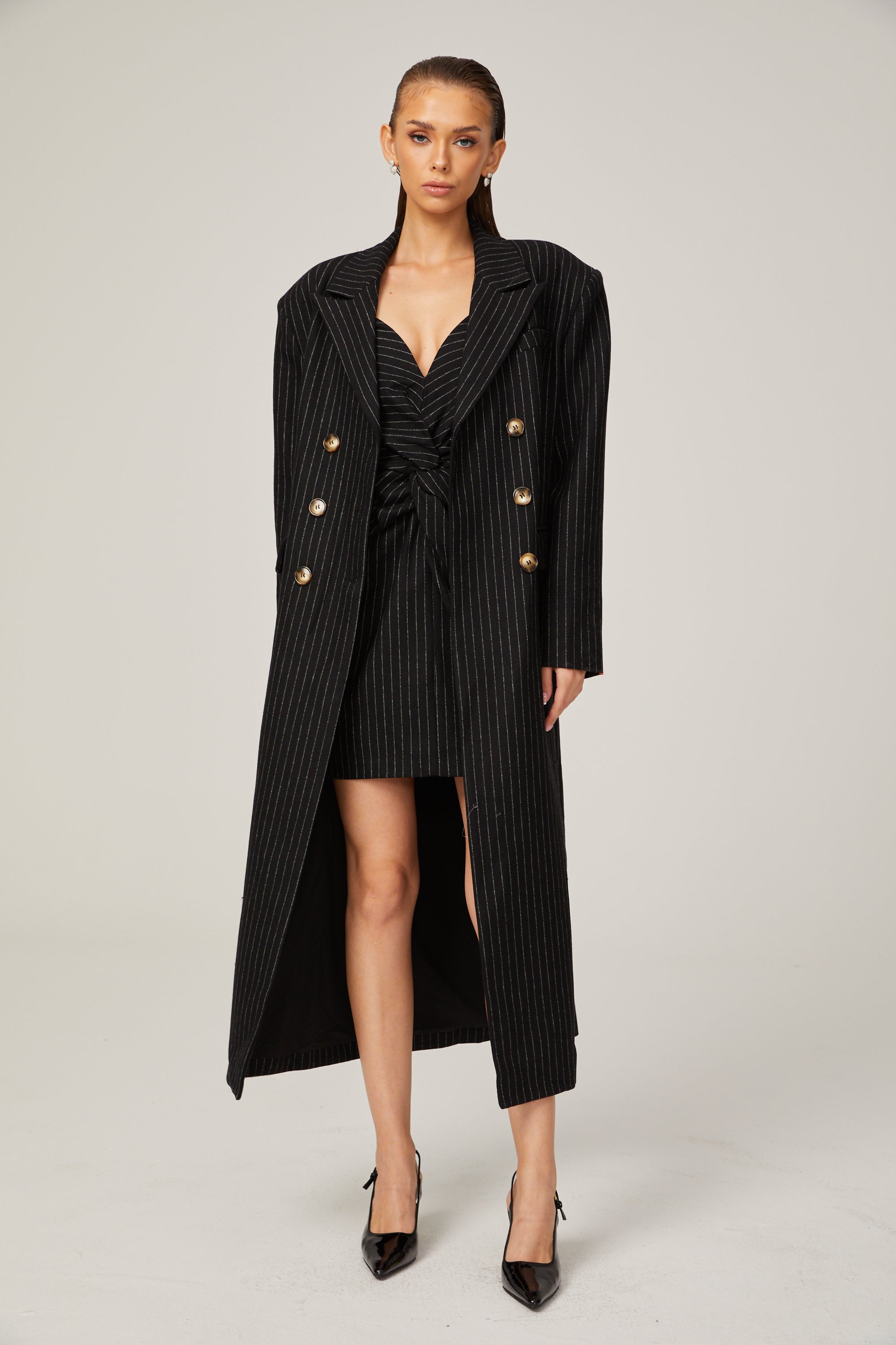 Sophie pinstripe-print coat