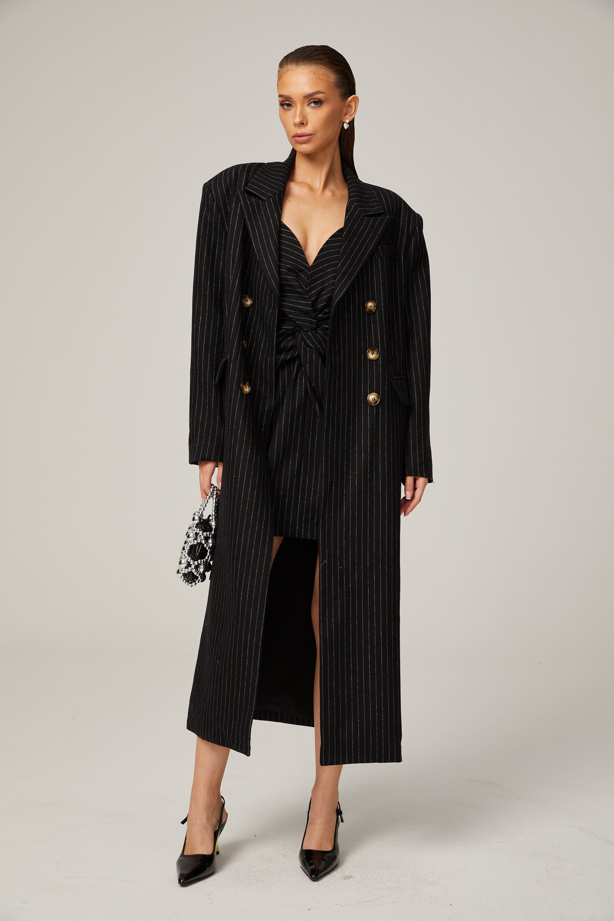 Sophie pinstripe-print coat