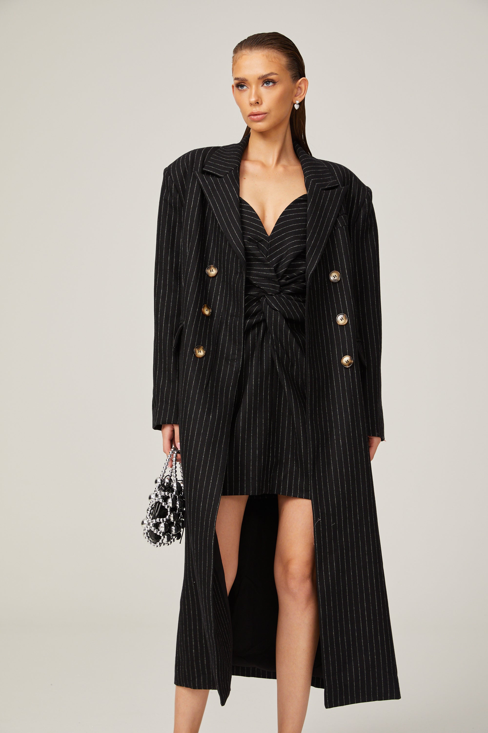 Sophie pinstripe-print coat