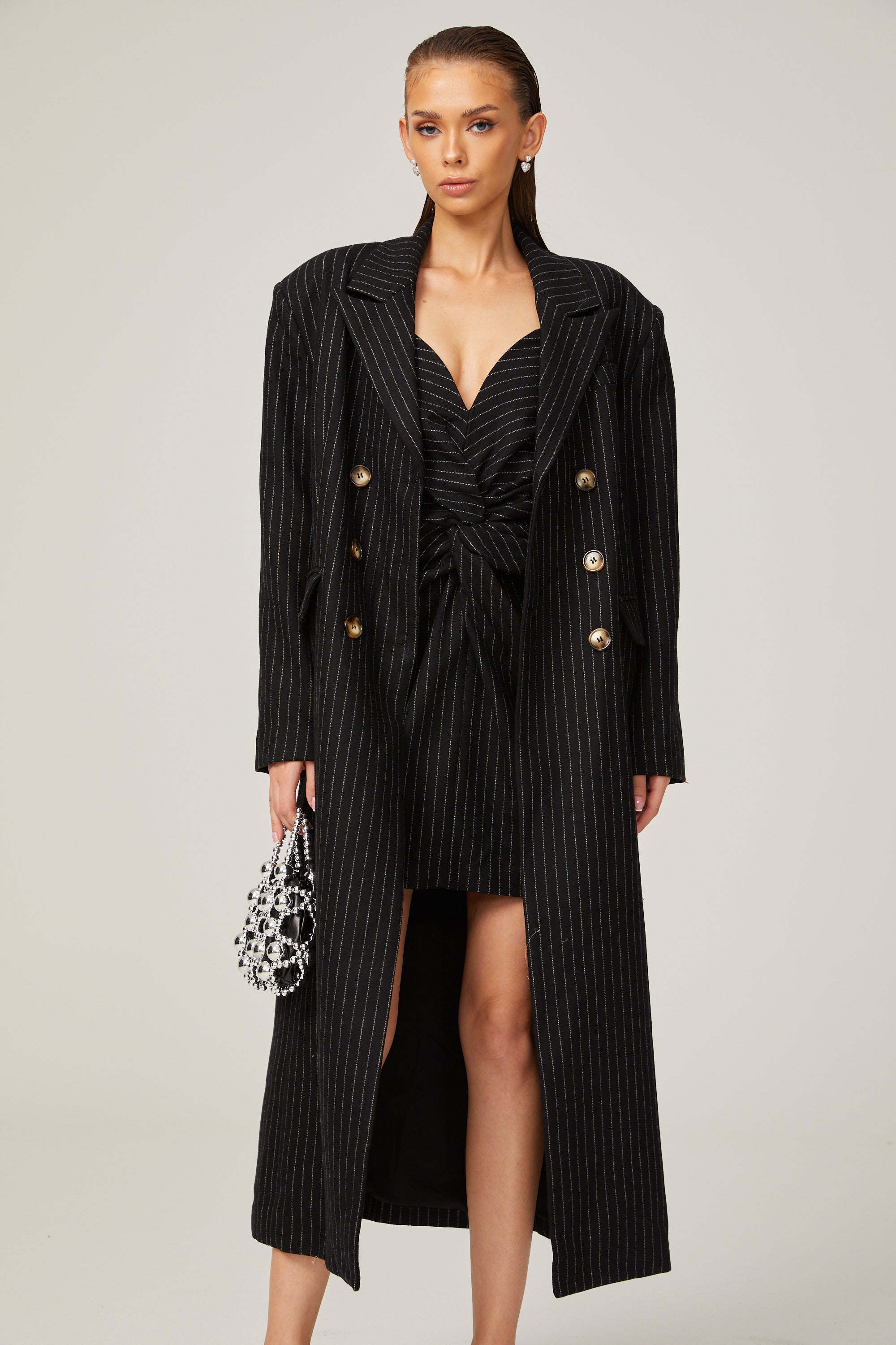 Sophie pinstripe-print coat