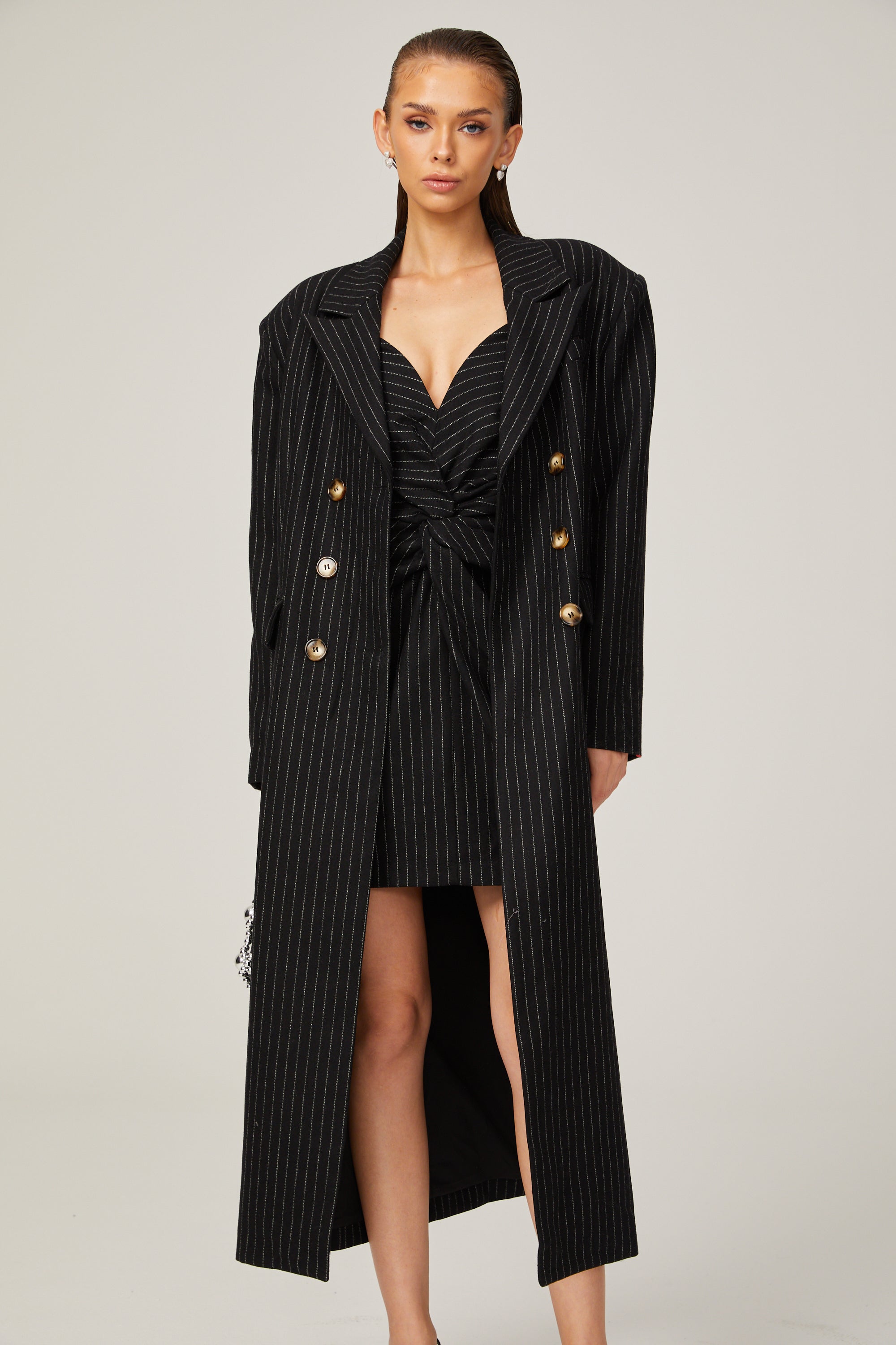 Sophie pinstripe-print coat