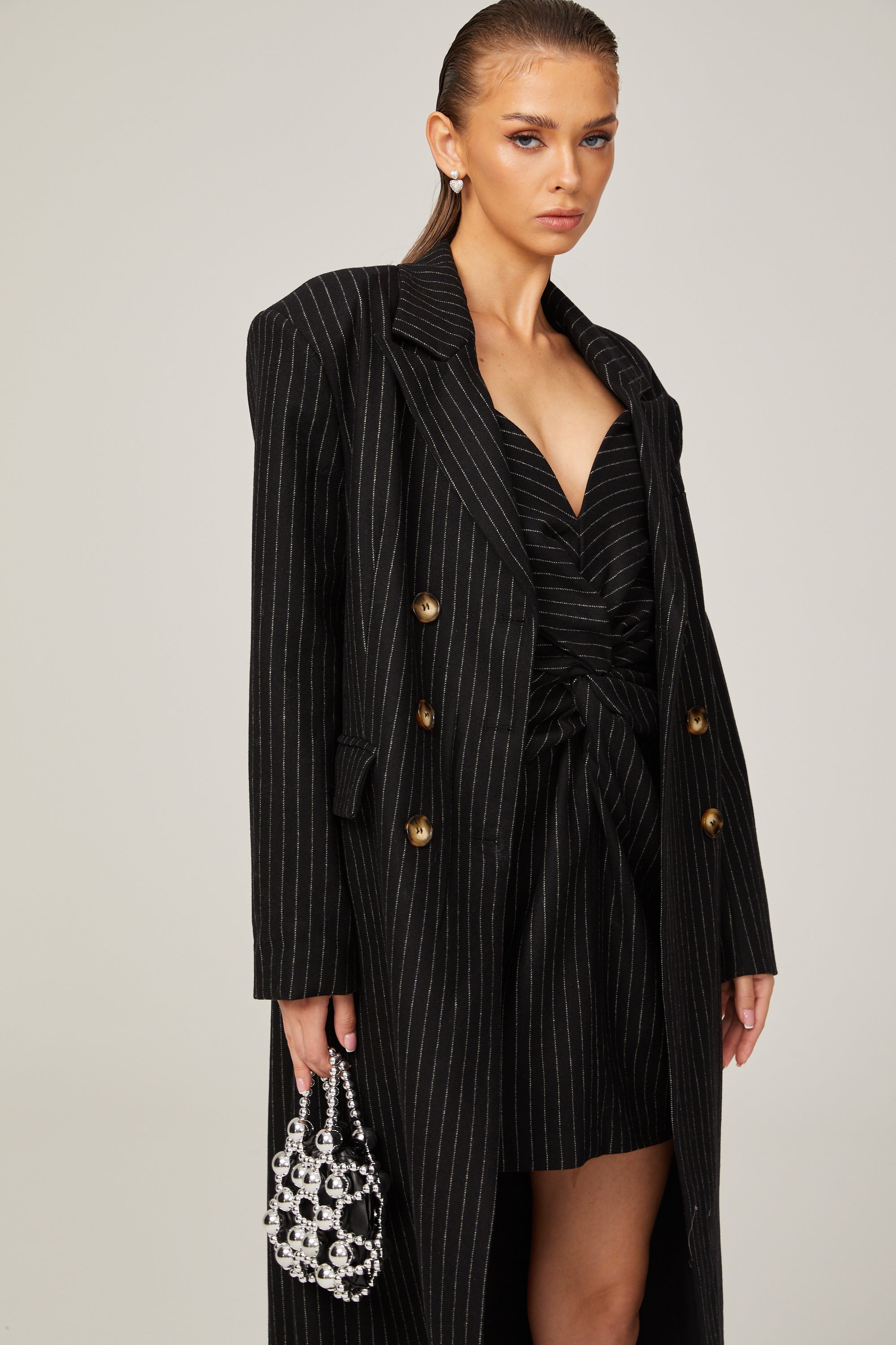 Sophie pinstripe-print coat