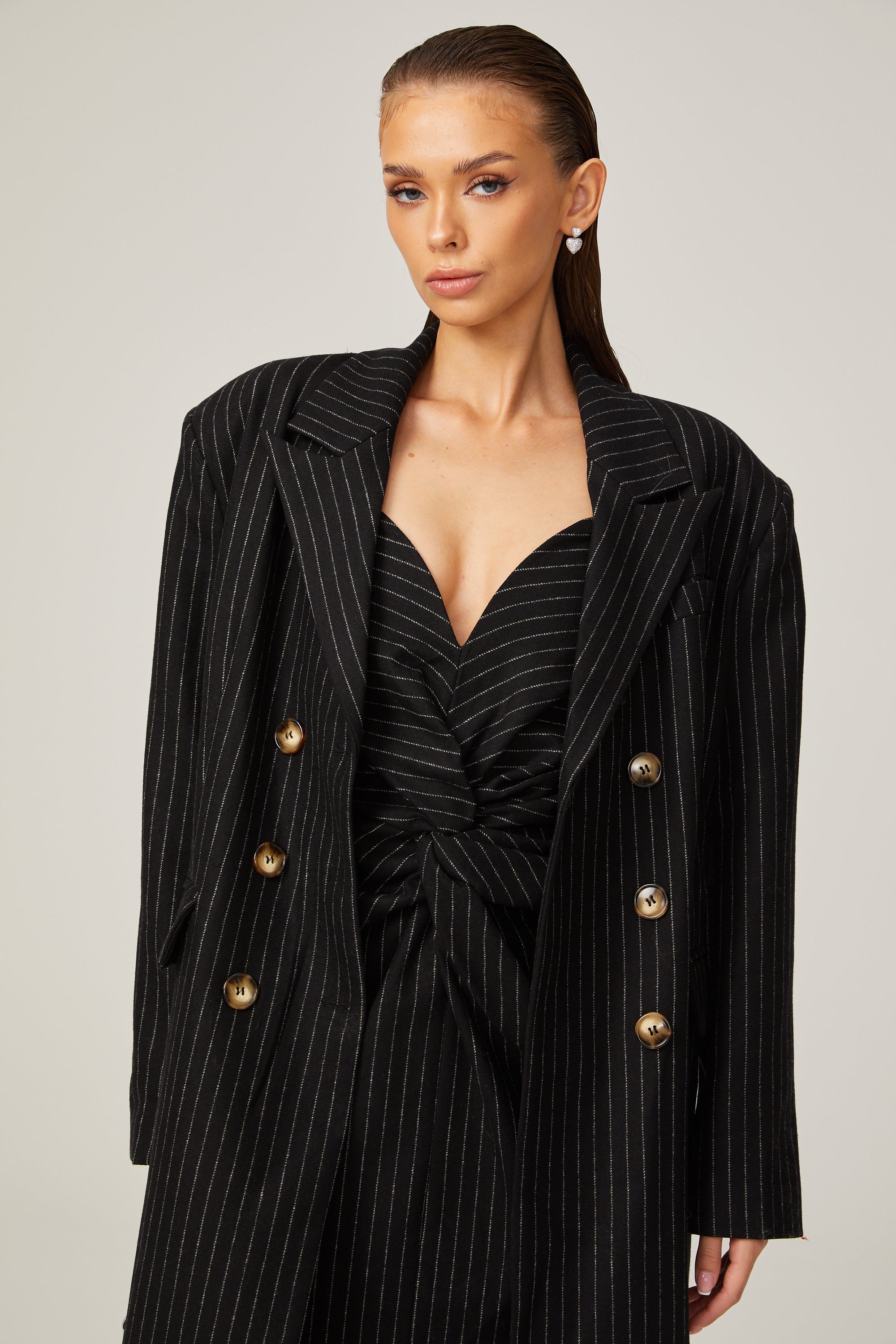 Sophie pinstripe-print coat