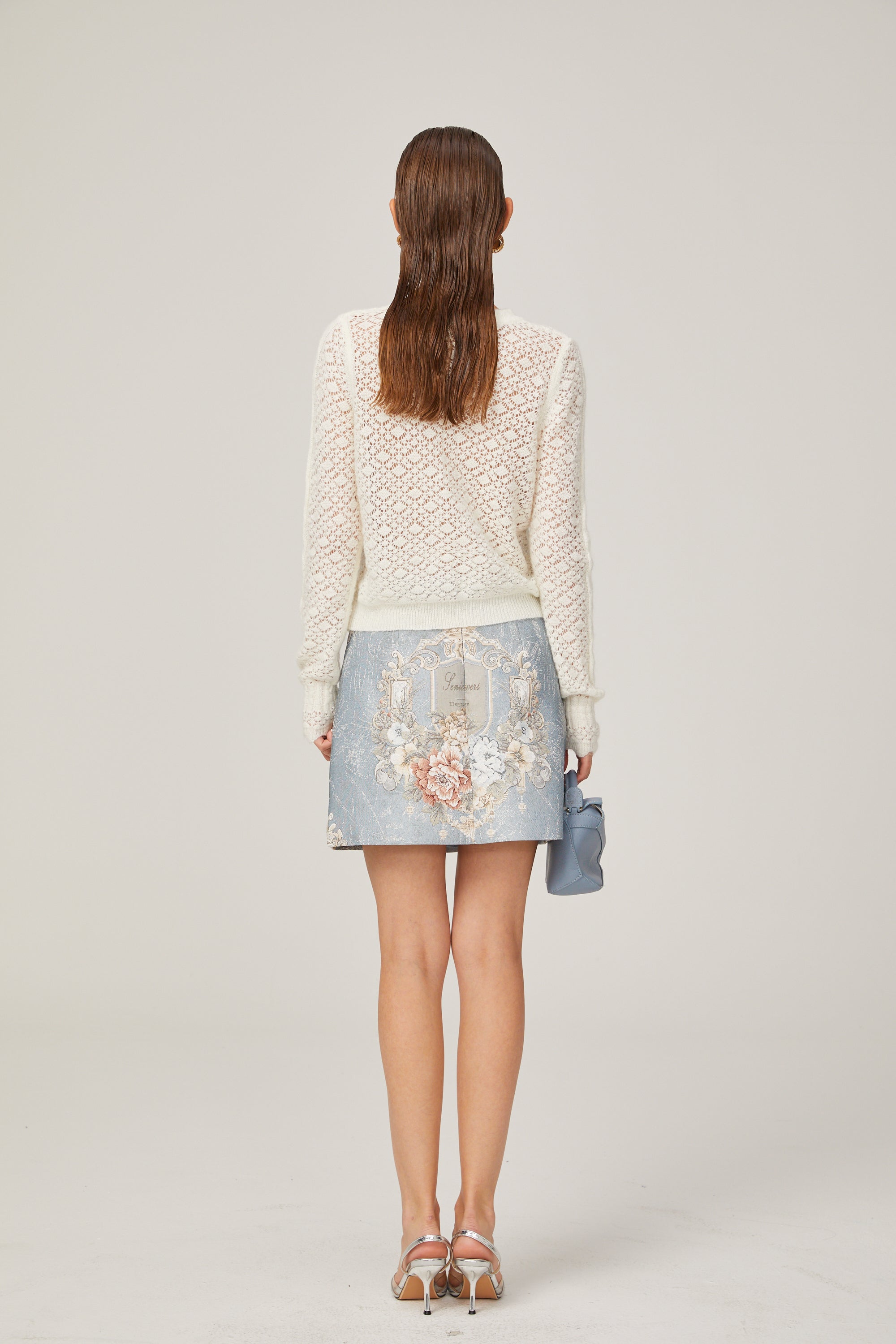 Amandine white cut-out knitted top