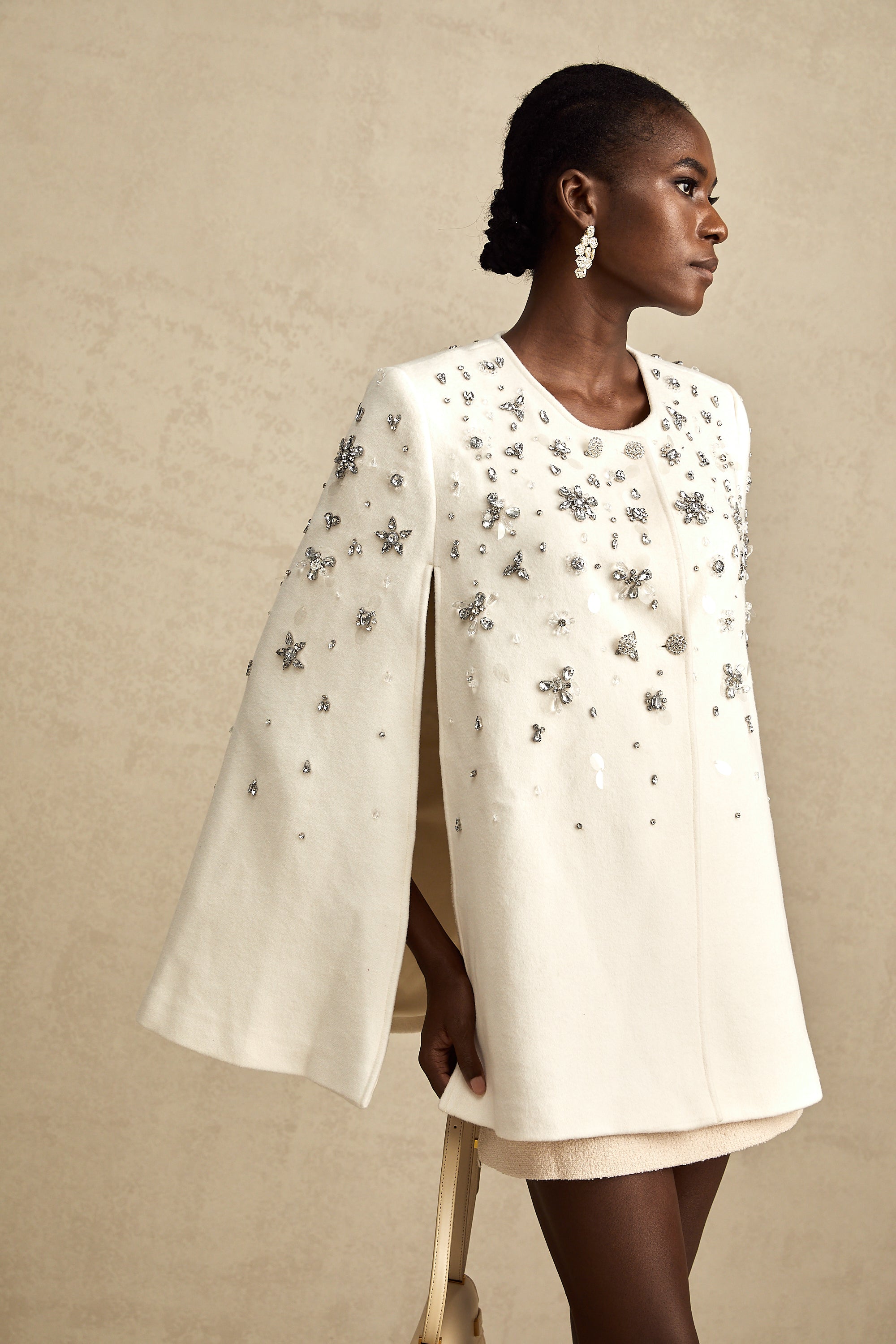 Éléonore embellished cape-design jacket