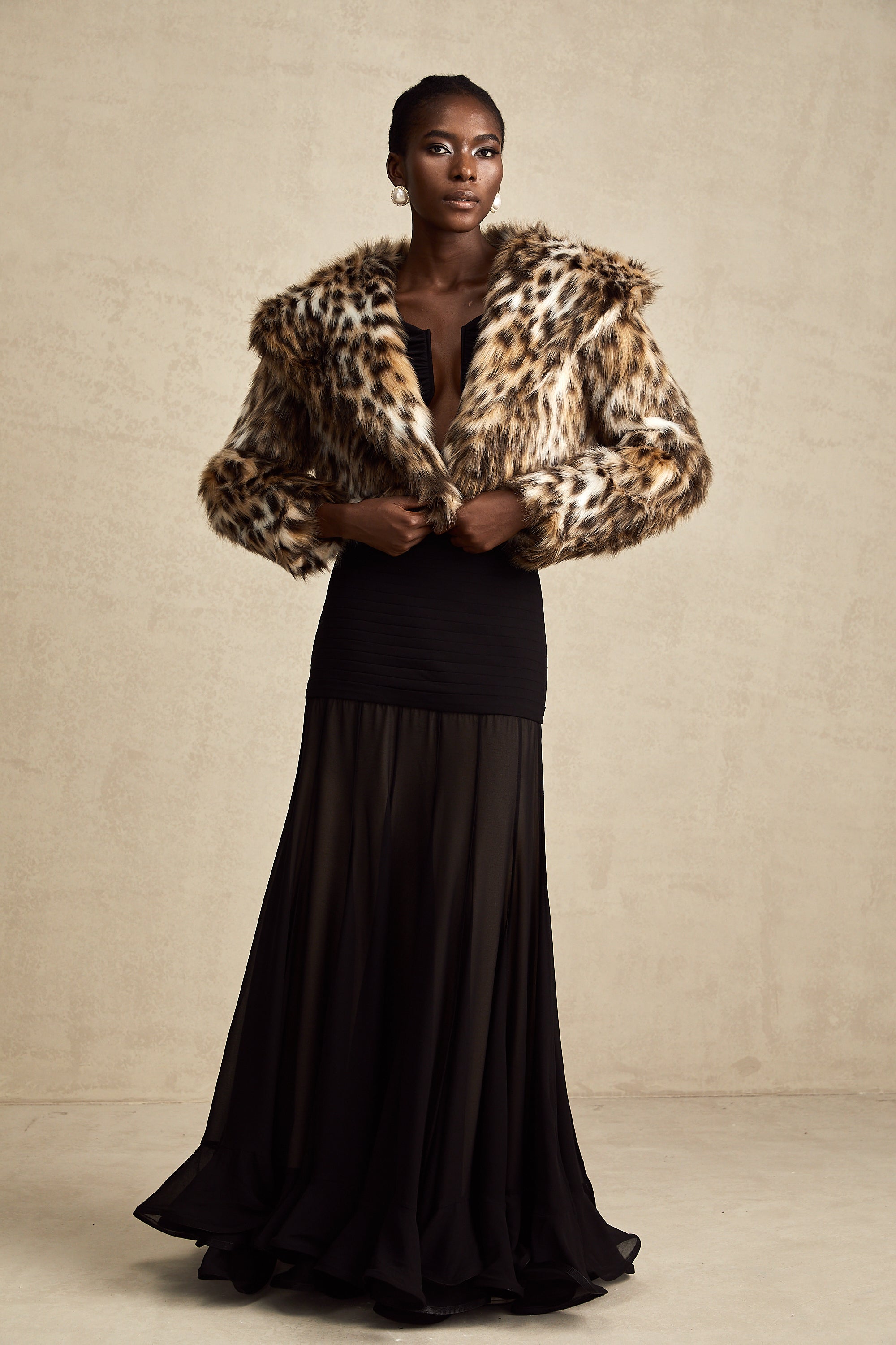 Lucie leopard-print faux-fur jacket