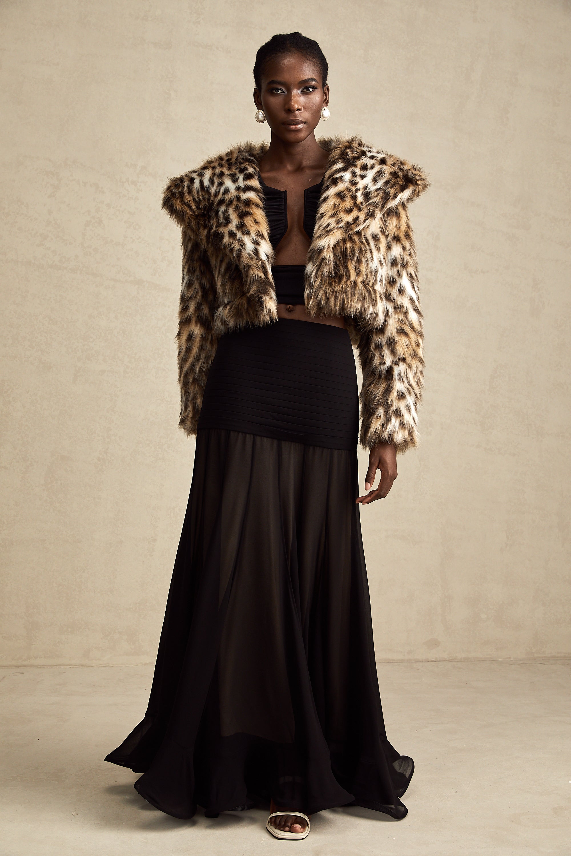 Lucie leopard-print faux-fur jacket