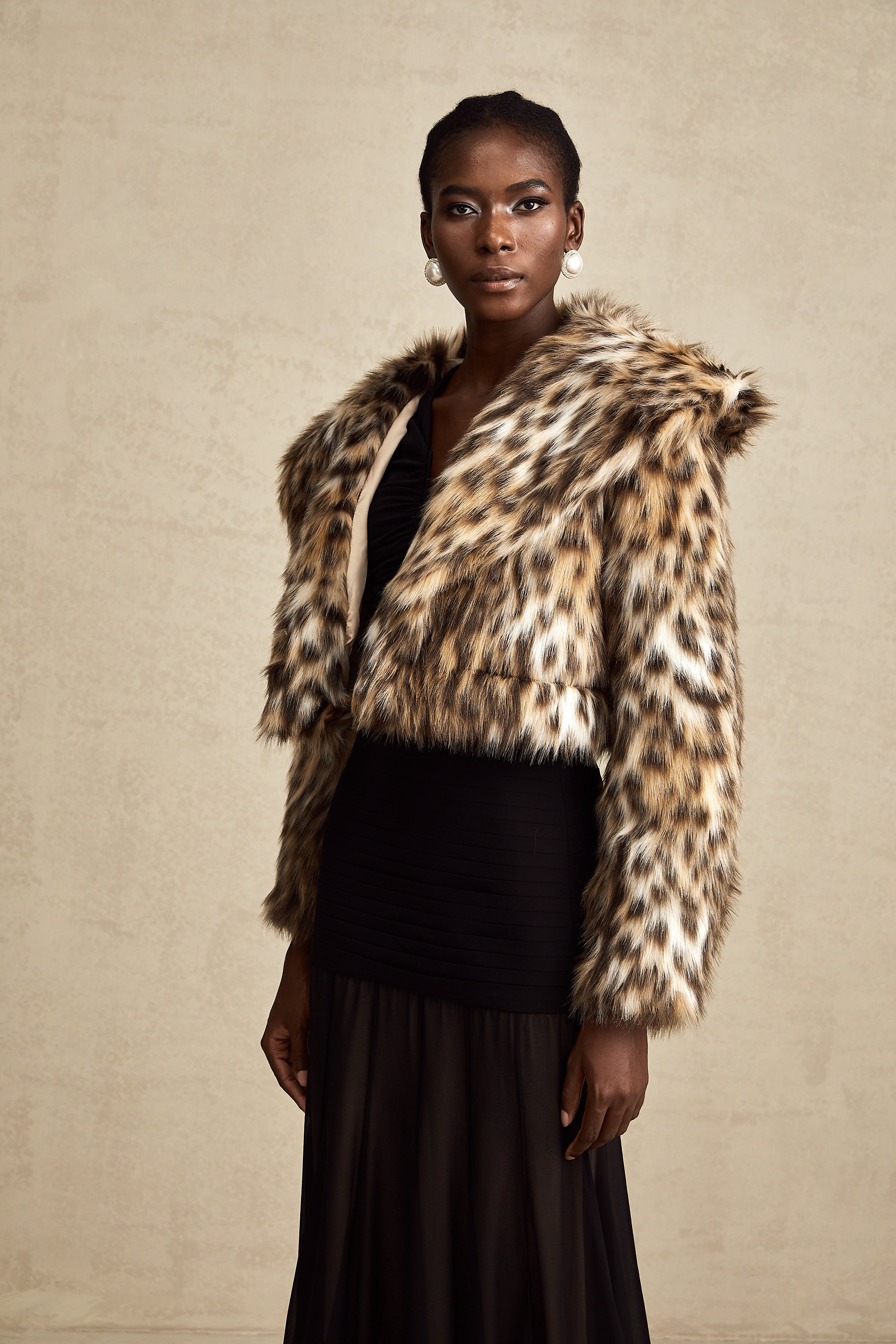 Lucie leopard-print faux-fur jacket