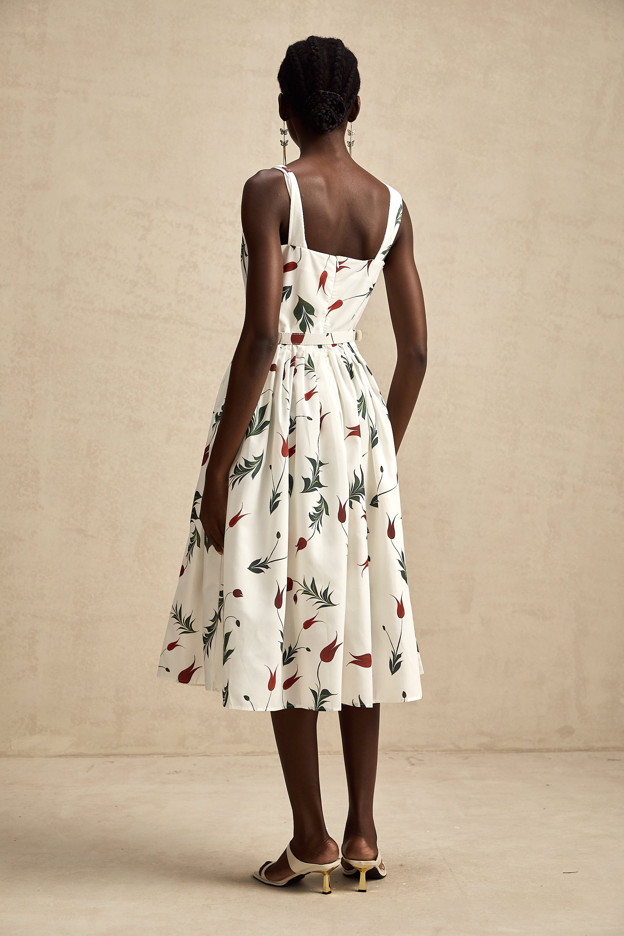 Lætitia floral-print poplin midi dress