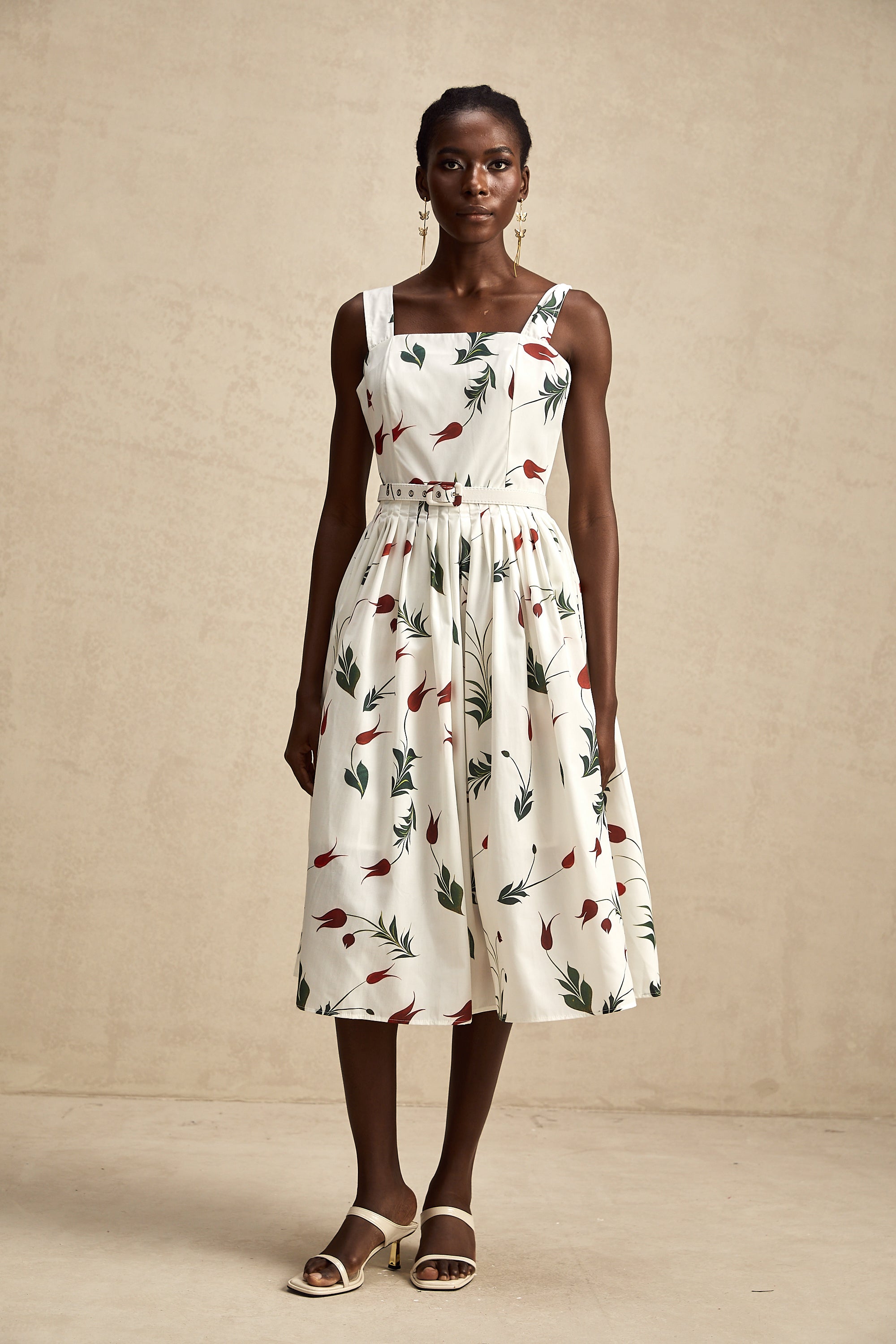 Lætitia floral-print poplin midi dress