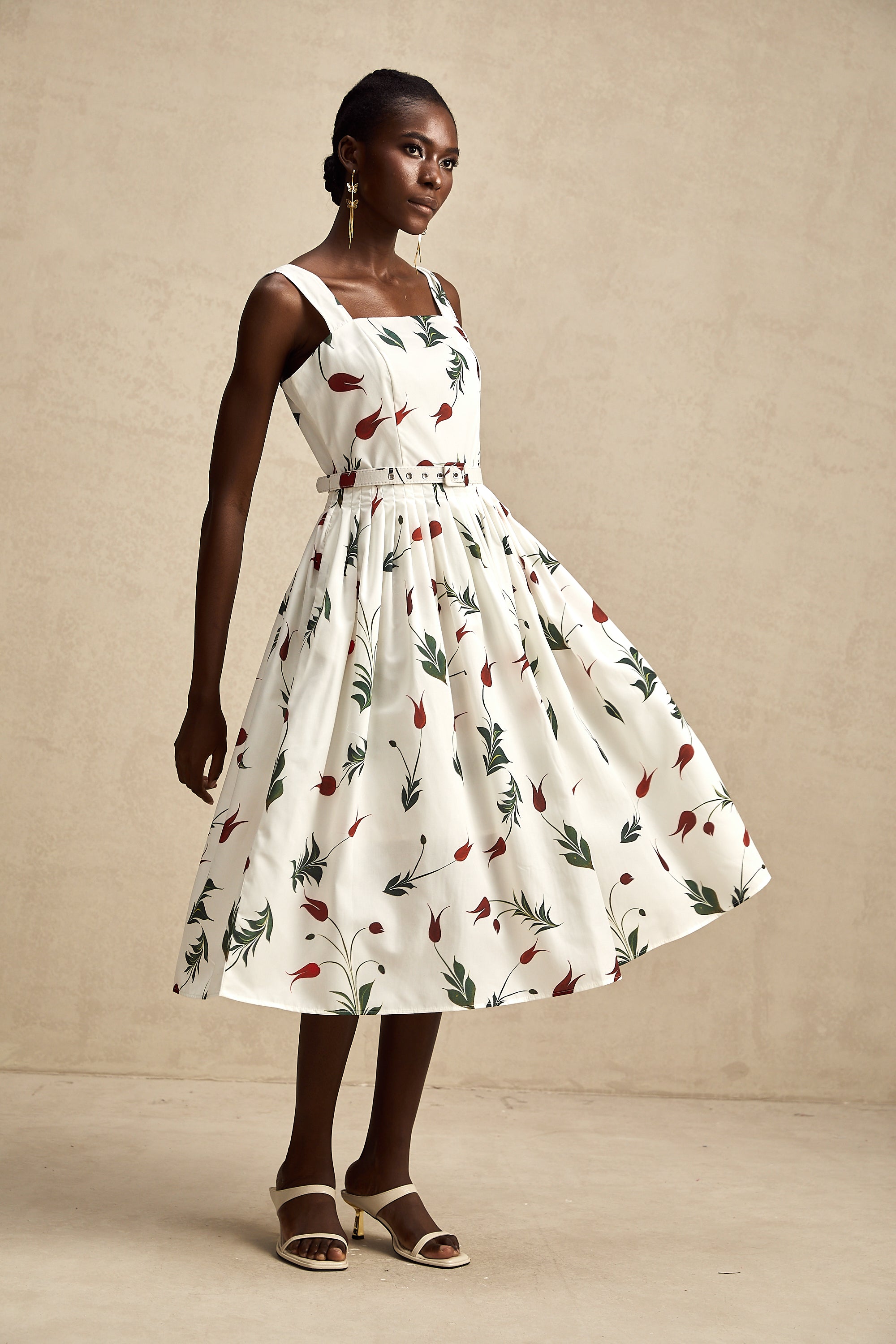 Lætitia floral-print poplin midi dress