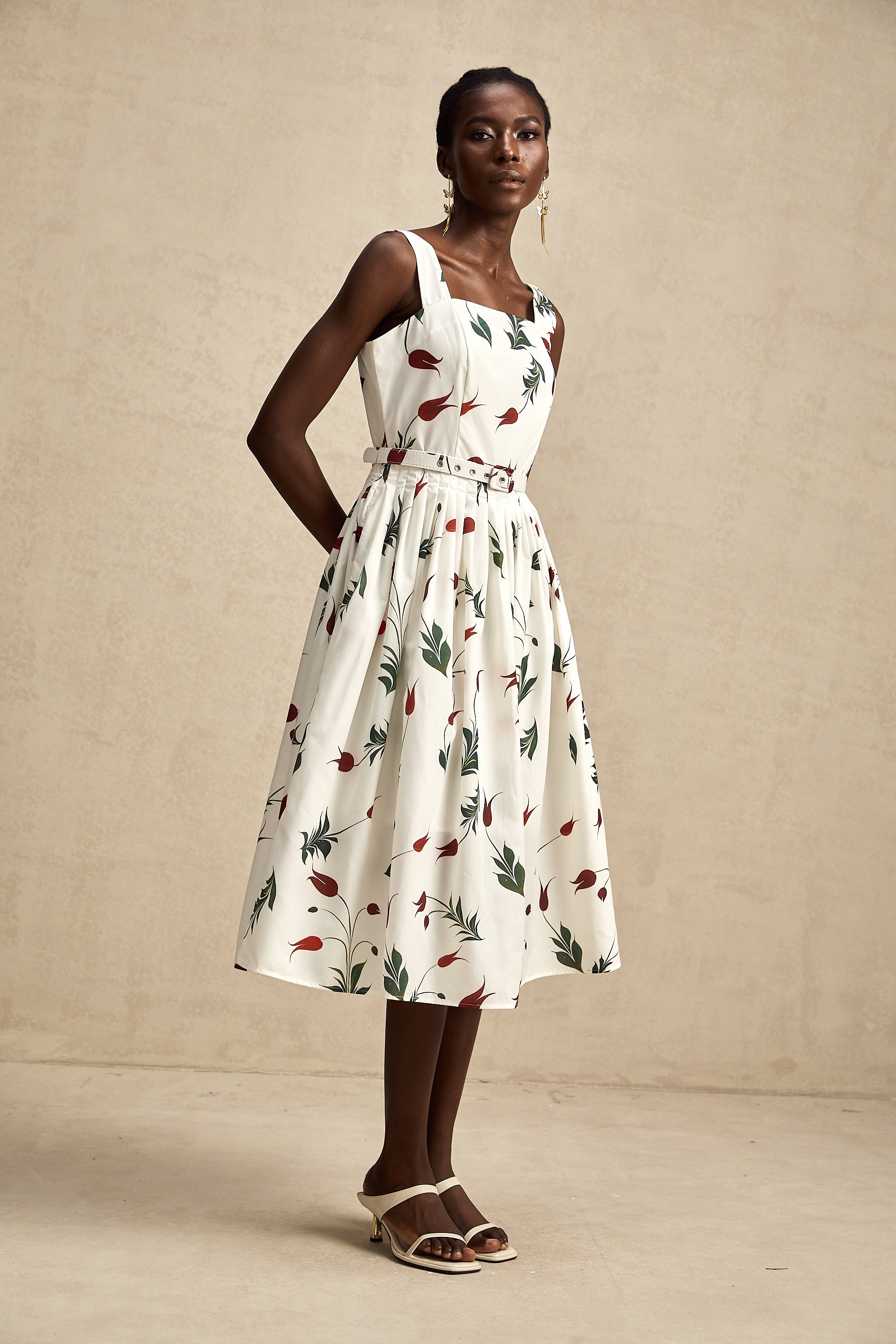 Lætitia floral-print poplin midi dress