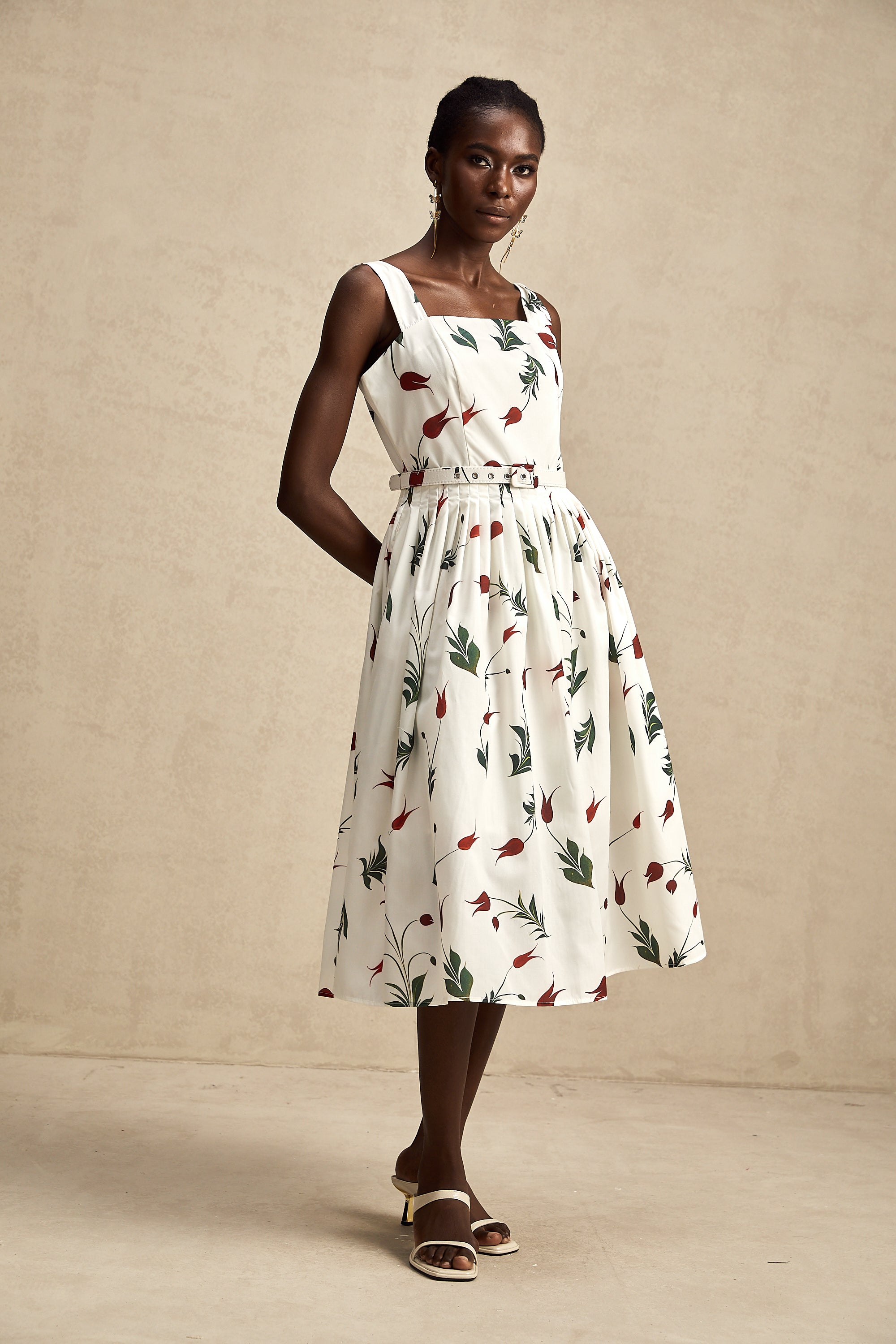 Lætitia floral-print poplin midi dress