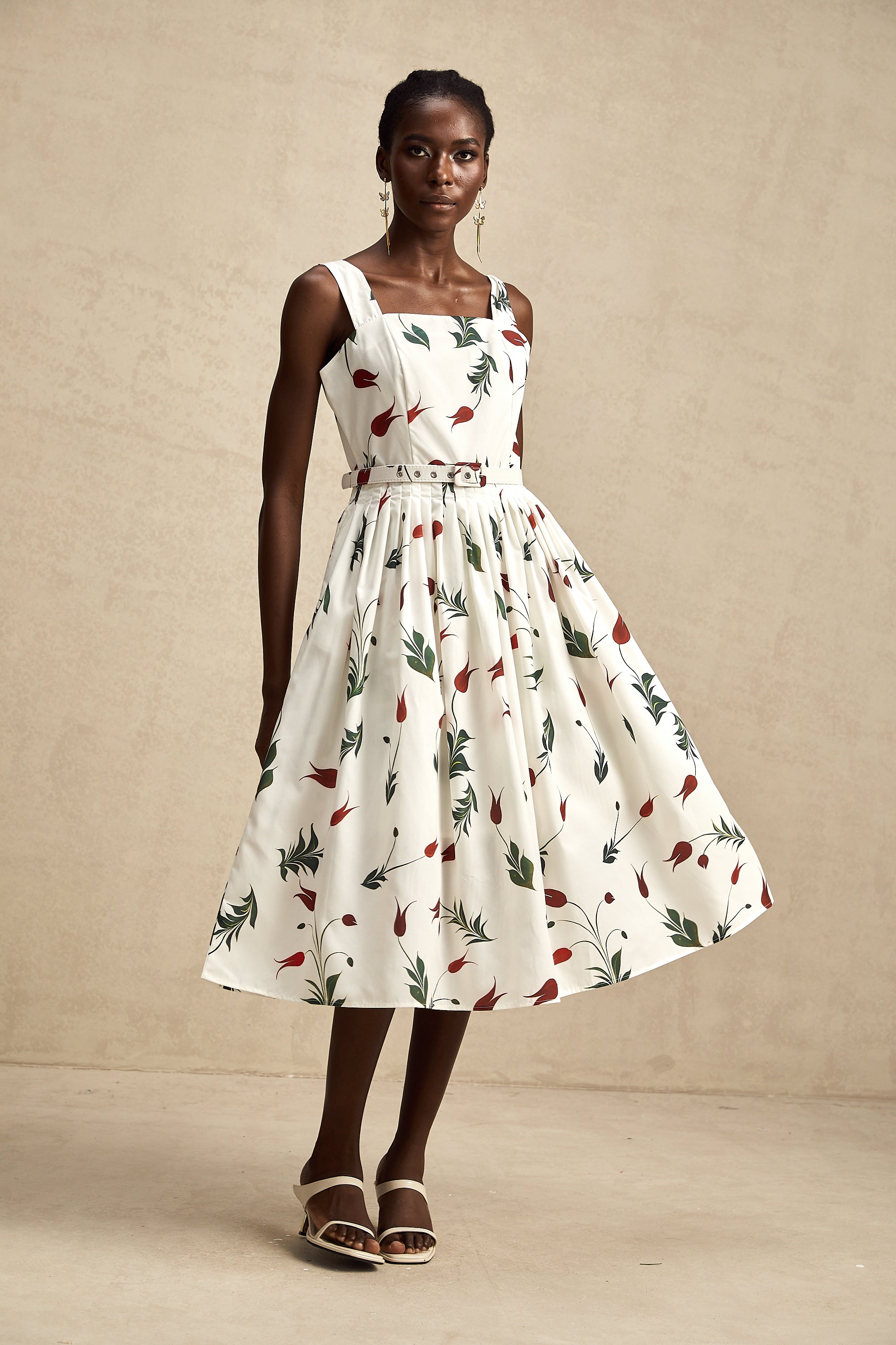 Lætitia floral-print poplin midi dress