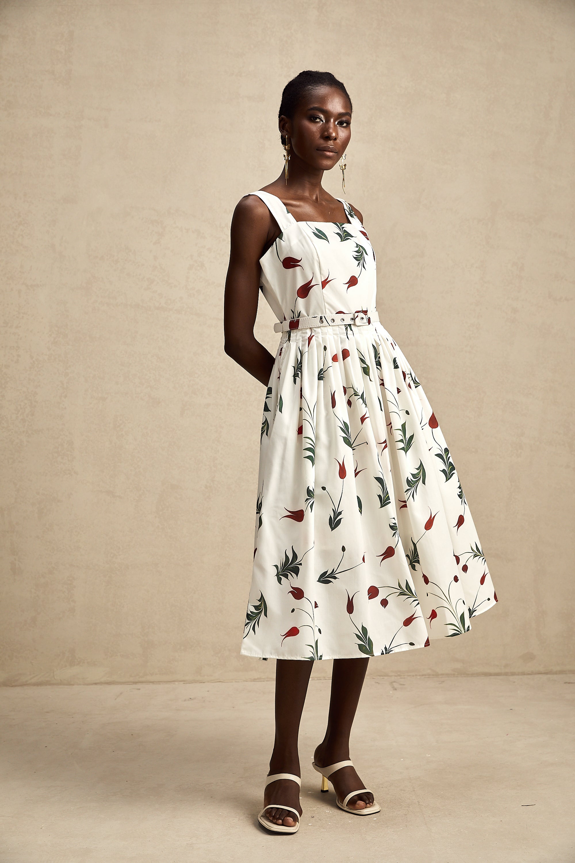 Lætitia floral-print poplin midi dress