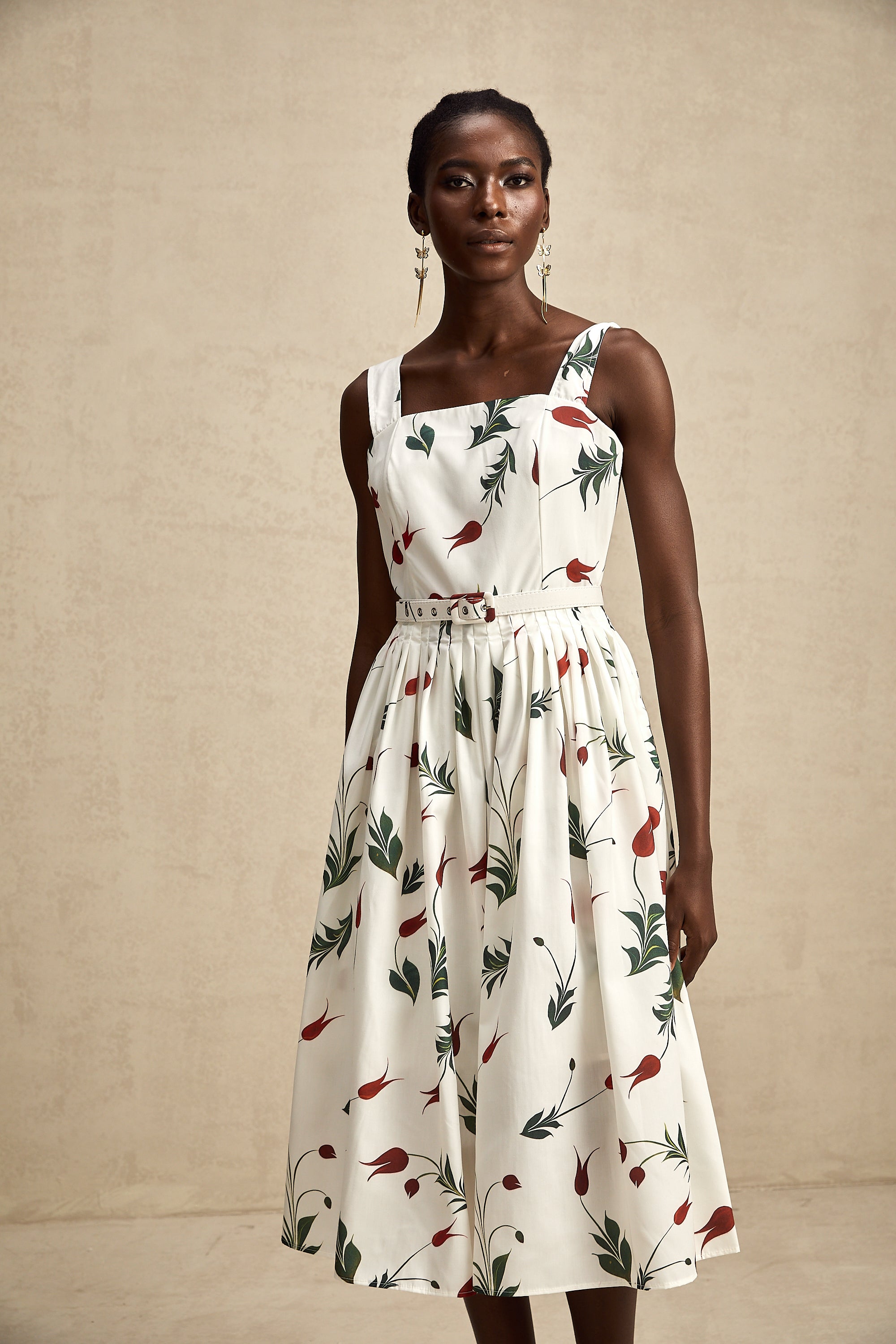 Lætitia floral-print poplin midi dress