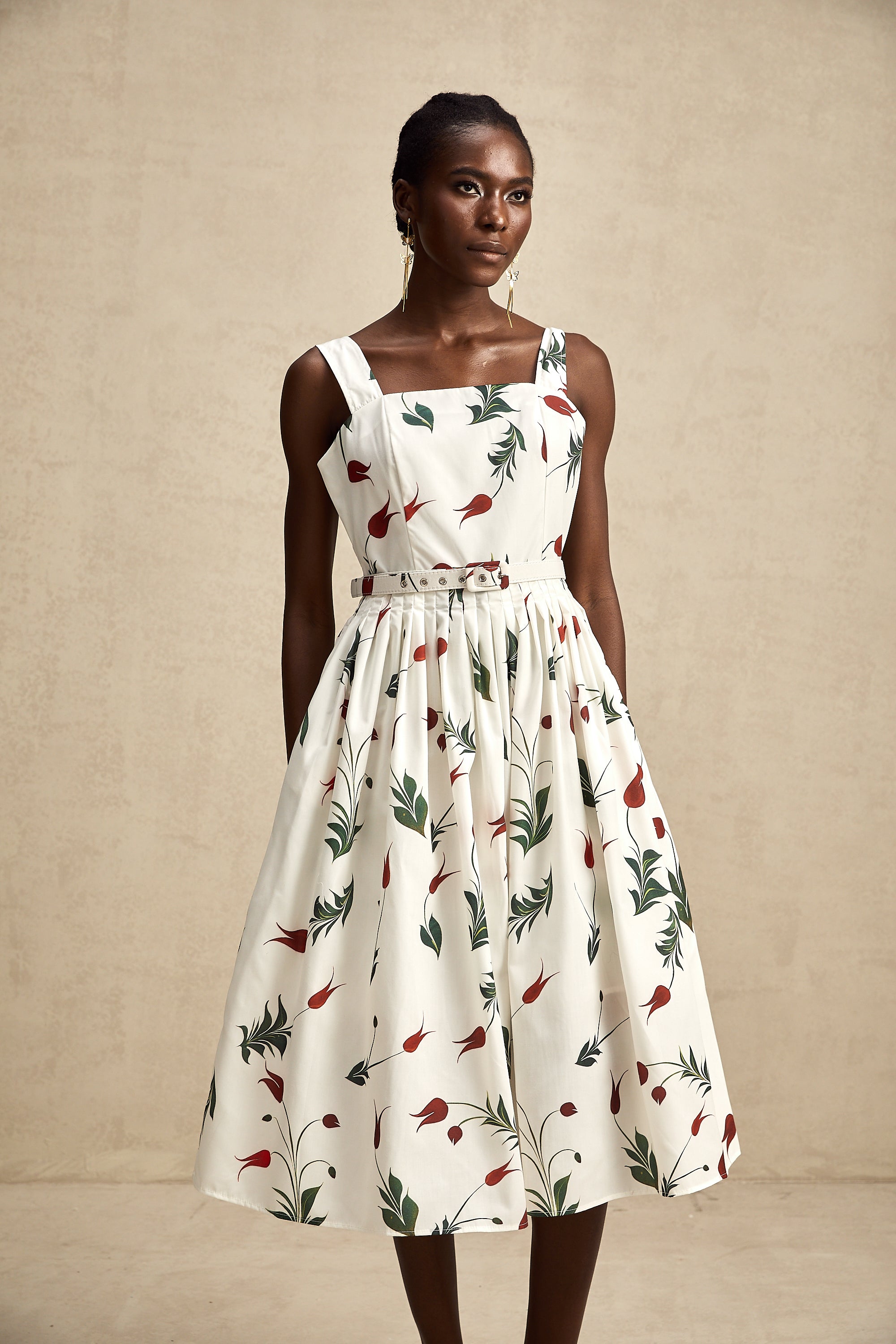 Lætitia floral-print poplin midi dress