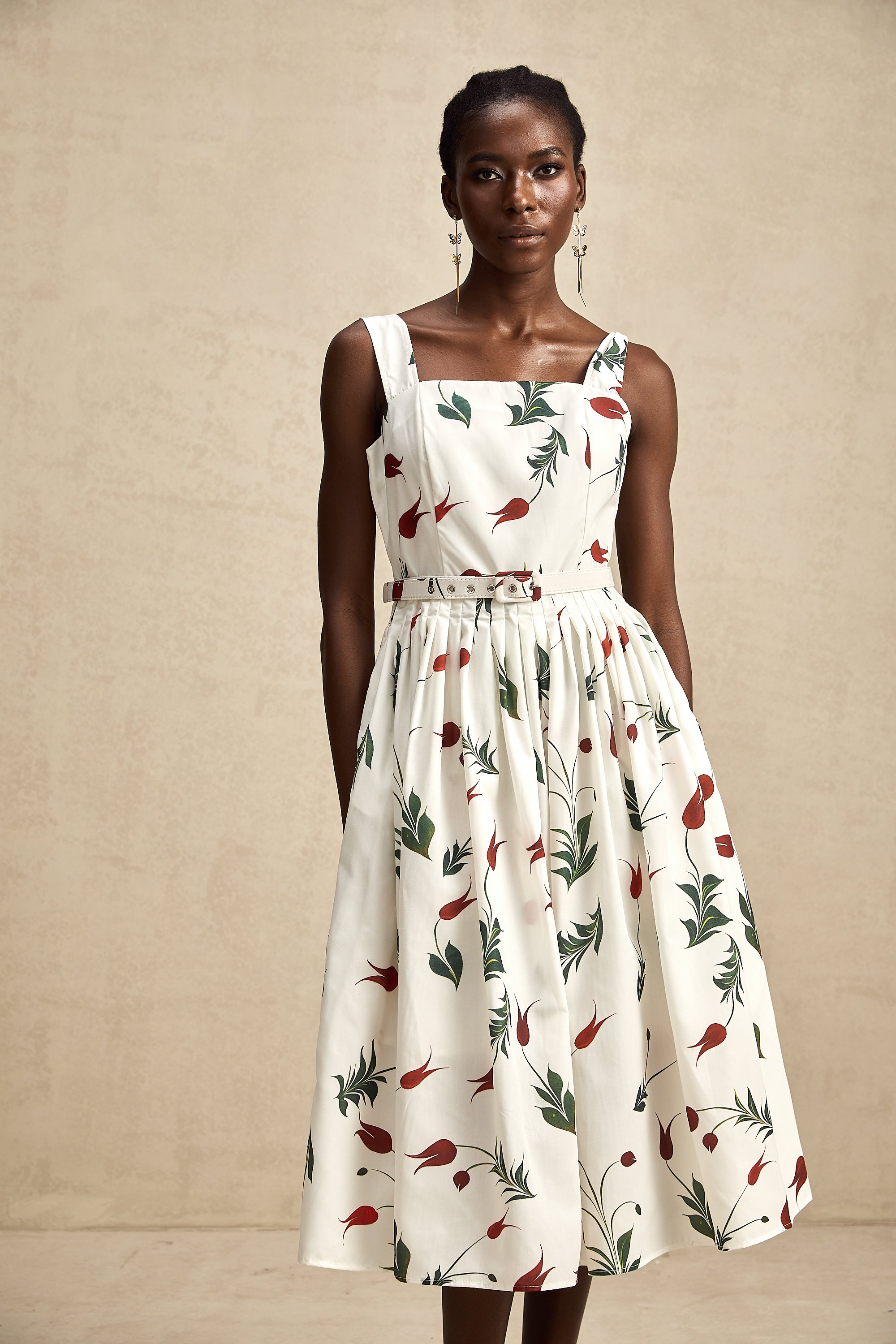 Lætitia floral-print poplin midi dress